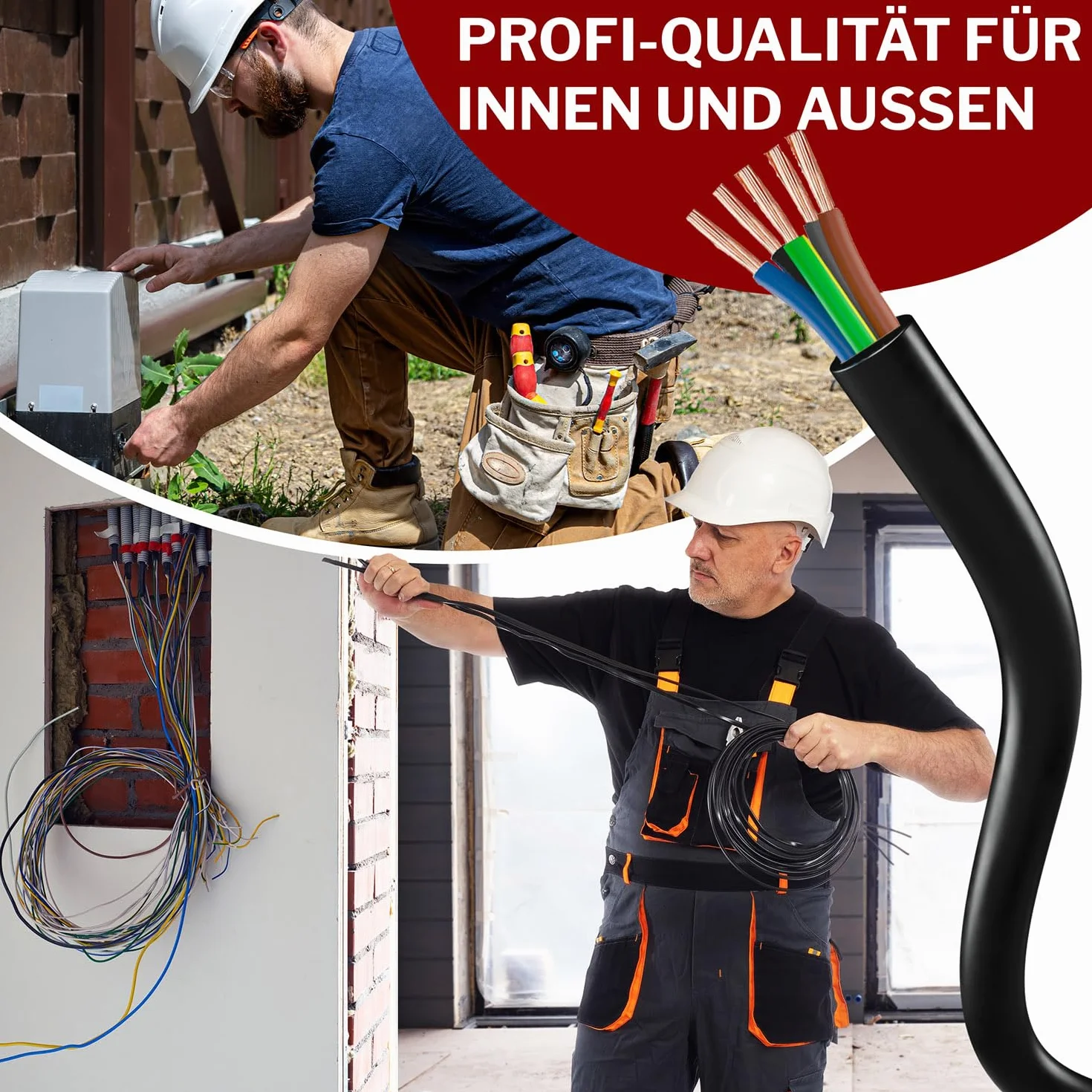 MAS Premium De 5 a 100 m de manguera de plástico H05VV-F 2, 3, 4 o 5 x 0,75; x1; x1,5 o x2,5 cable flexible (H05VV-F 5G1,5 SW, 25 m)