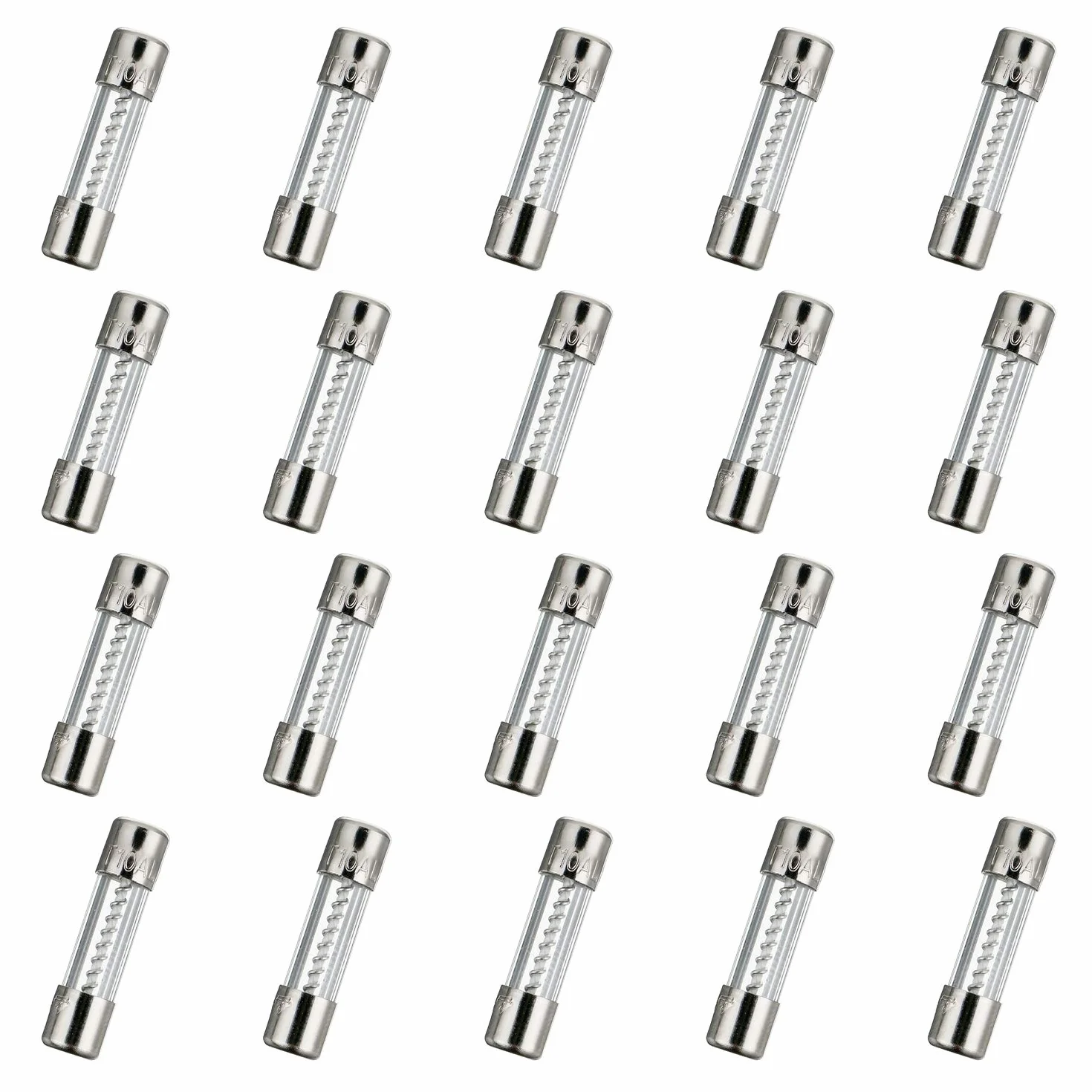 T10AL250V 20 piezas 5x20mm fusible de vidrio de soplado lenta 10A 250V 0,2 x 0,78 pulgadas fusible de retardo de tiempo