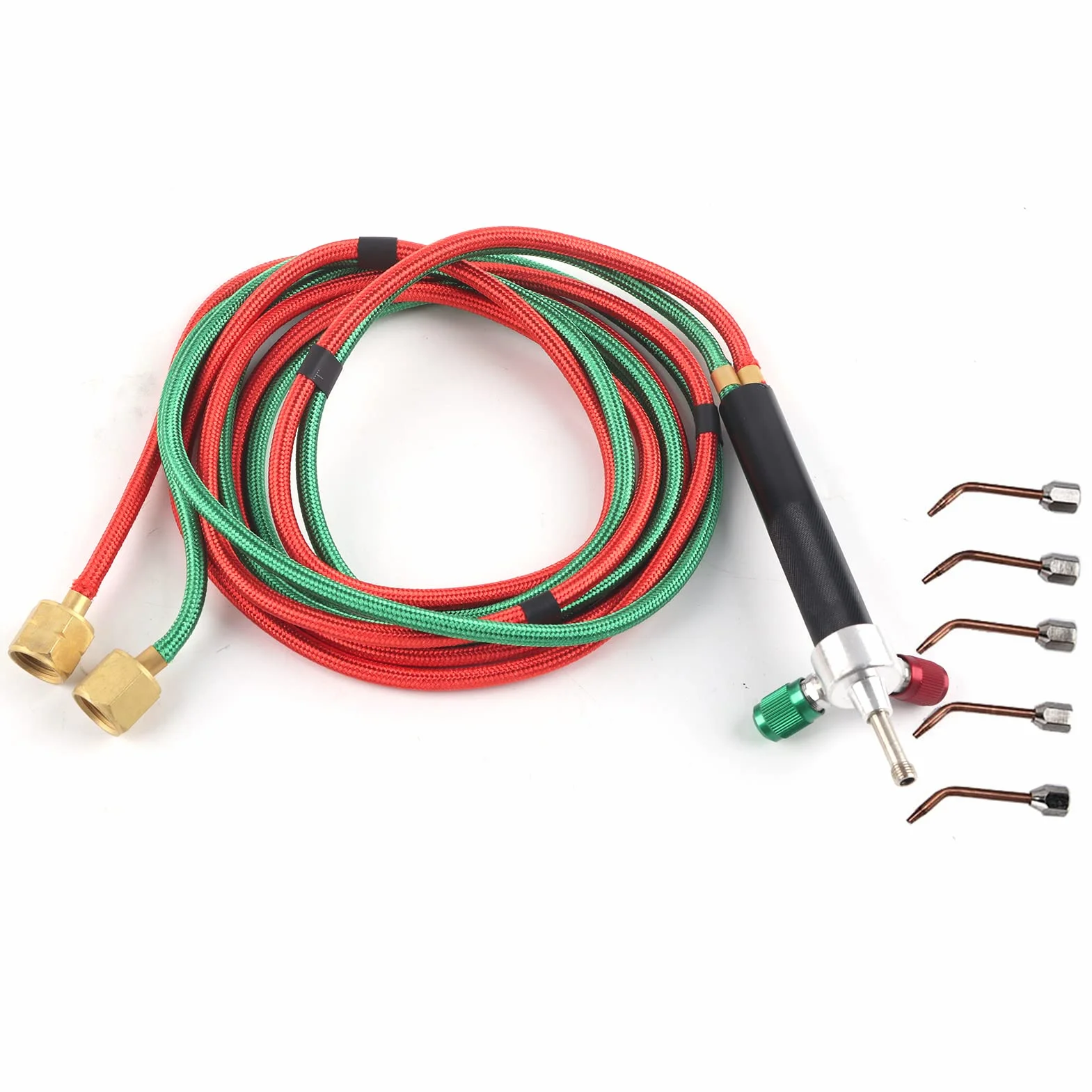 DAUERHAFT Herramienta de antorcha de soldadura con 5 puntas ,antorcha pequeña de gas para soldadura ,antorcha de oxígeno para joyería ,equipo de procesamiento de joyas ,ajuste de pistola de soldadur