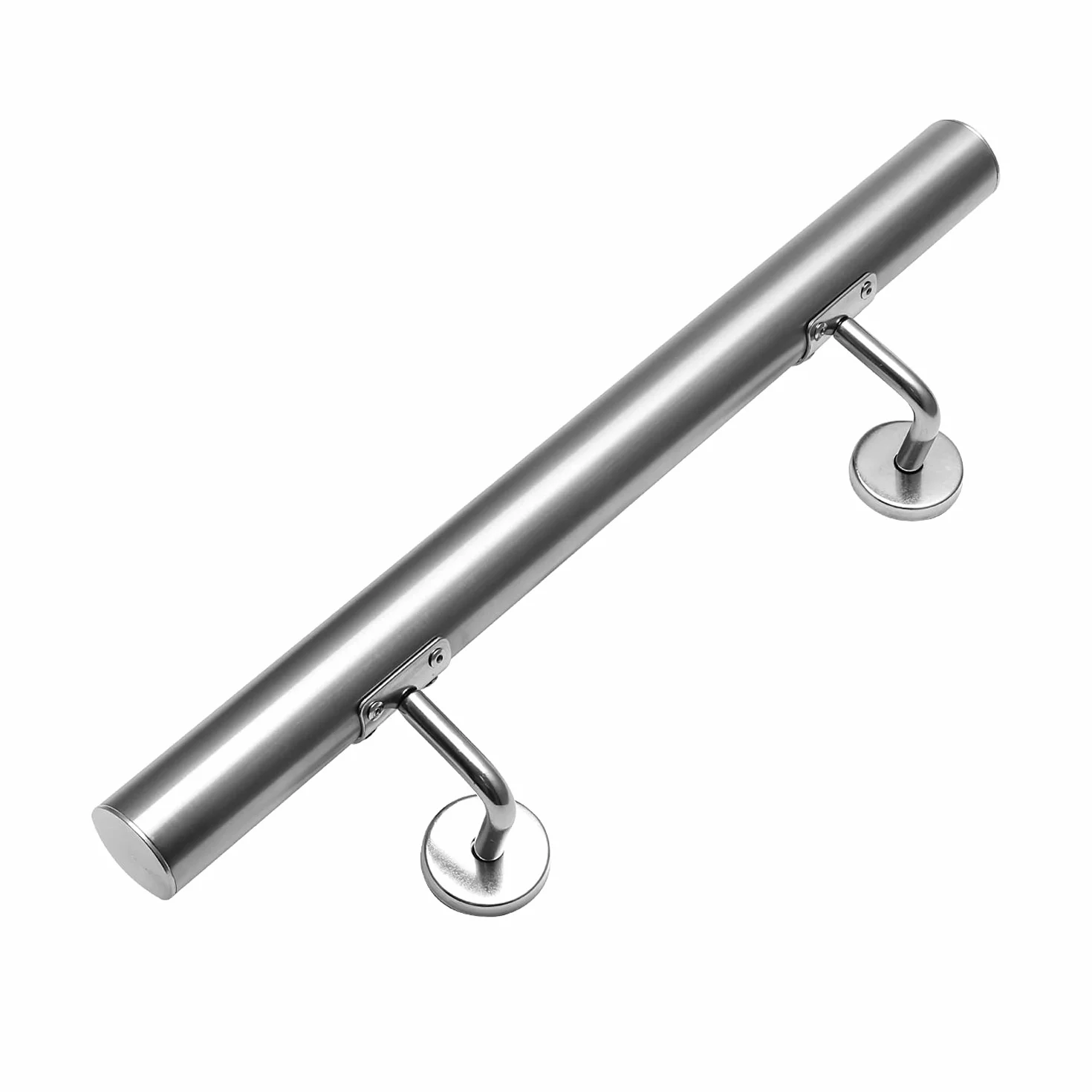 Lospitch Pasamanos de acero inoxidable, pasamanos de pared, para interior y exterior, incluye soporte de pared y tapas finales, 50 cm