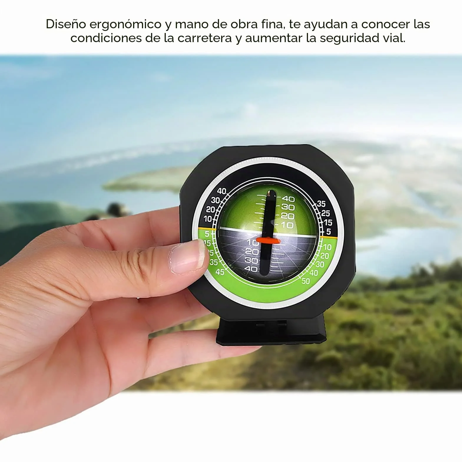 AUTO Inclinómetro de ángulo de equilibrador de ángulo de coche con luz LED exterior Inclinómetro, inclinómetro de ángulo de inclinación luminoso de 8 x 5,2 3,7 cm para la conducción