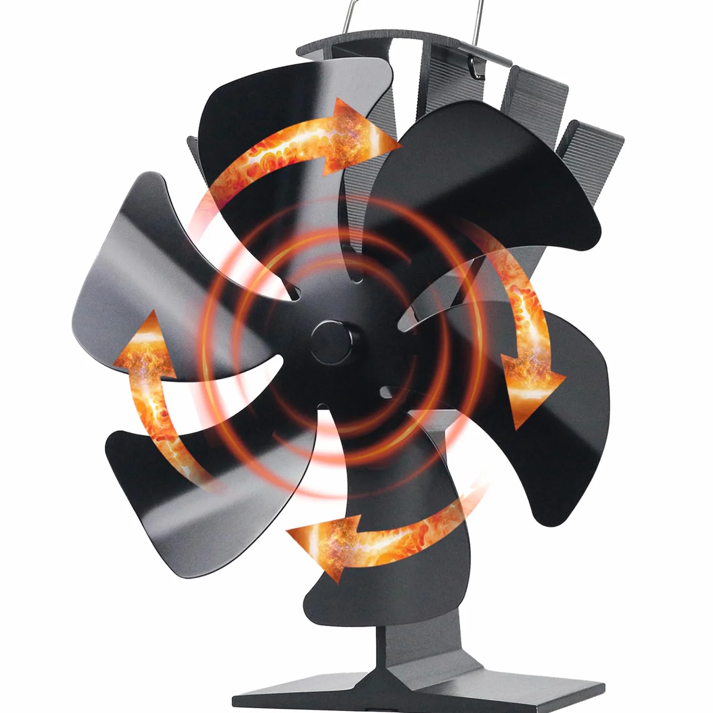 Tomersun Ventilador de Estufa de Leña, Alimentado por Calor para Chimenea, Quemador de Pellet y Leña