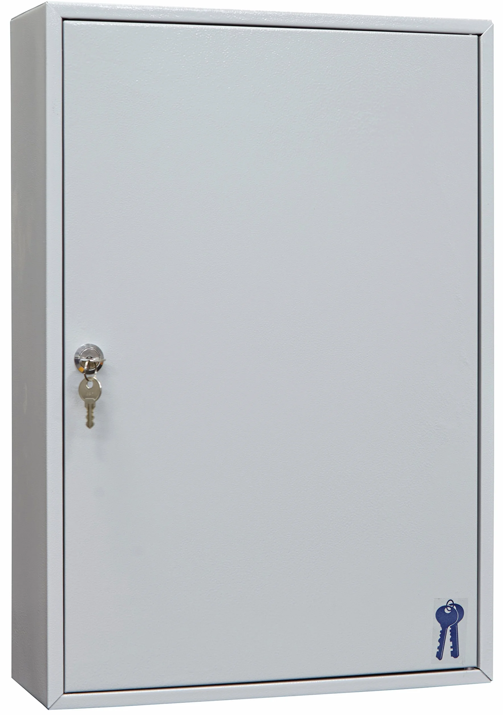 Arregui PL200 Armario de Llaves con Ganchos Regulables en Altura | 200 Llaves | Caja de Seguridad de Acero para Llaves | con Llaveros Incluidos | Fácil Instalación en Pared | 55x38x14 cm | Gris