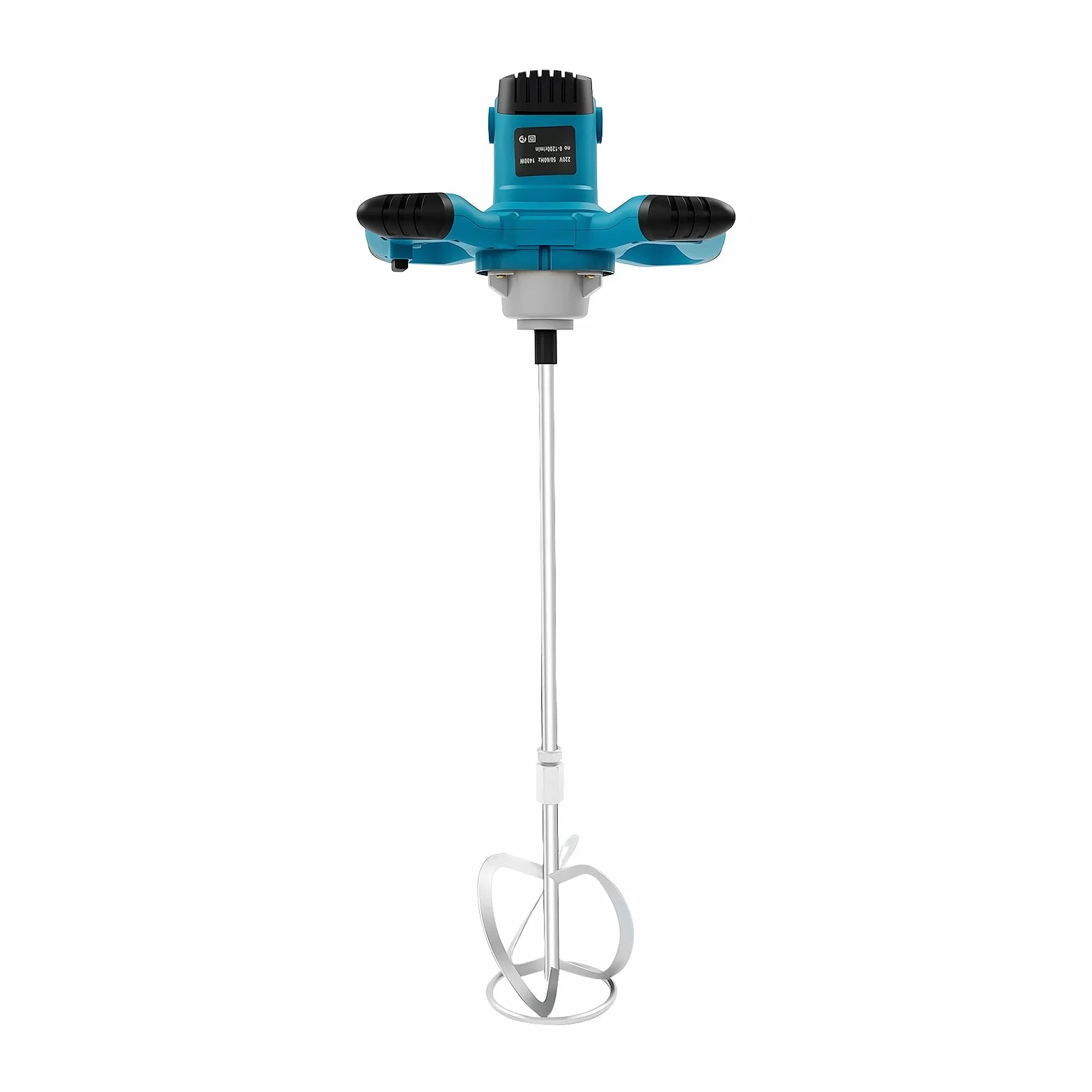 Mezclador de mortero eléctrico de 1400W con ajuste de 6 velocidades, 1200 RPM. Batidora de mano con paletas dobles y mango antideslizante, mezclador de mortero para pintura, yeso, cemento, adhesivo y