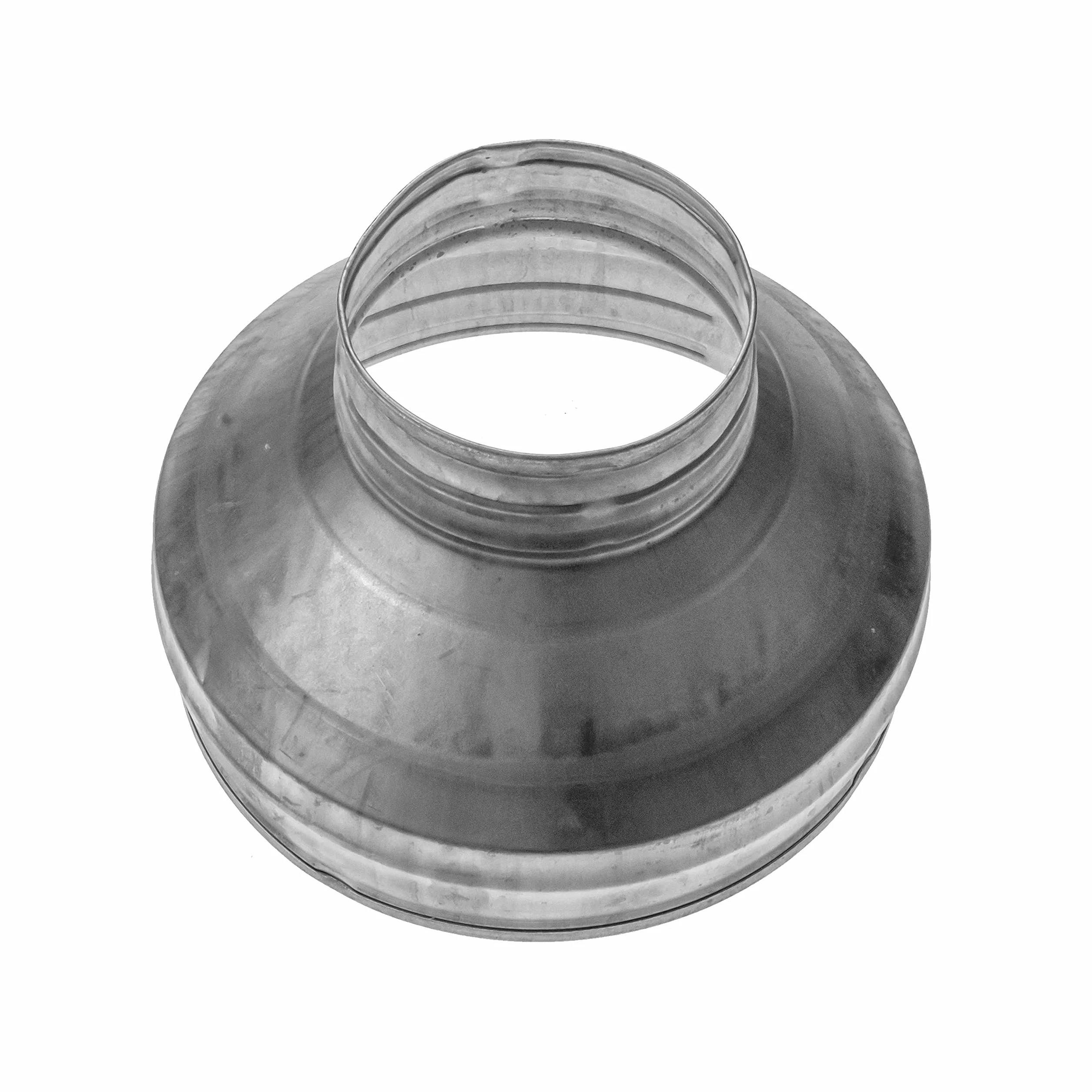 Repa Market Reductor de conducto redondo macho de 200 a 100 mm, acoplador de tubería de acero galvanizado, acoplamiento para sistemas de ventilación de conductos redondos, calefacción