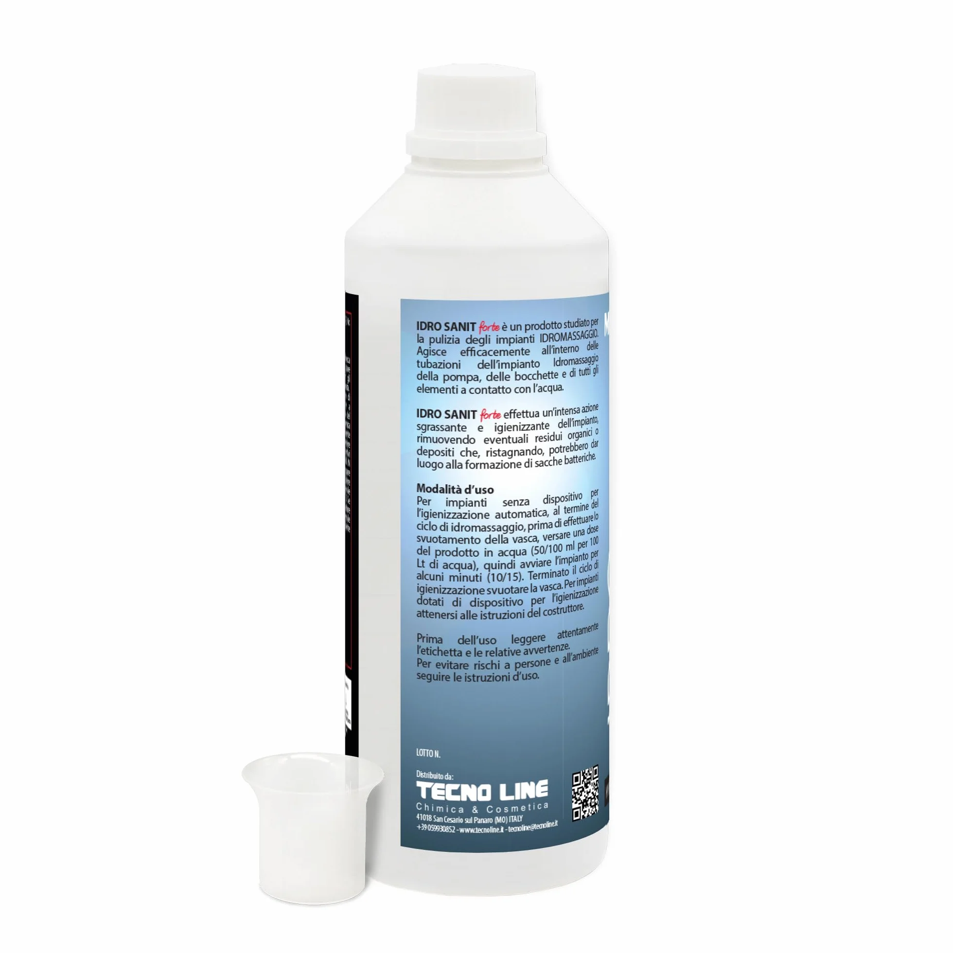 Metacril Pro Idro Sanit Forte con dosificador graduado, limpiador para instalaciones de hidromasaje, tratamiento de mantenimiento – 1 litro