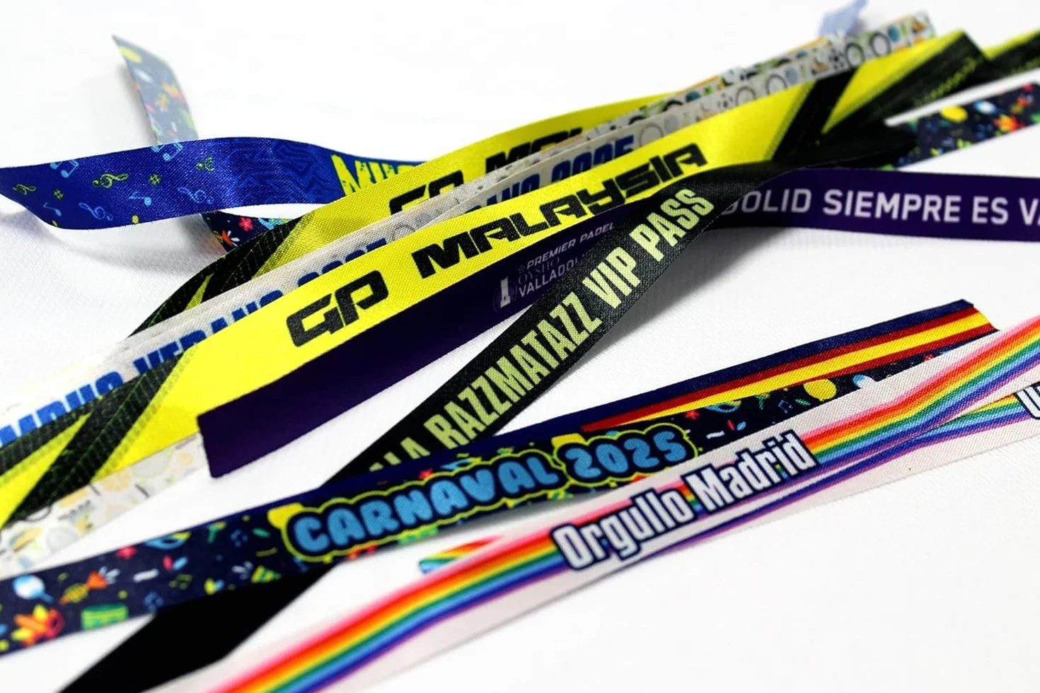 Pulseras Personalizadas de Tela para Eventos, Festivales, Fiestas, Identificación VIP - Fabricación Española