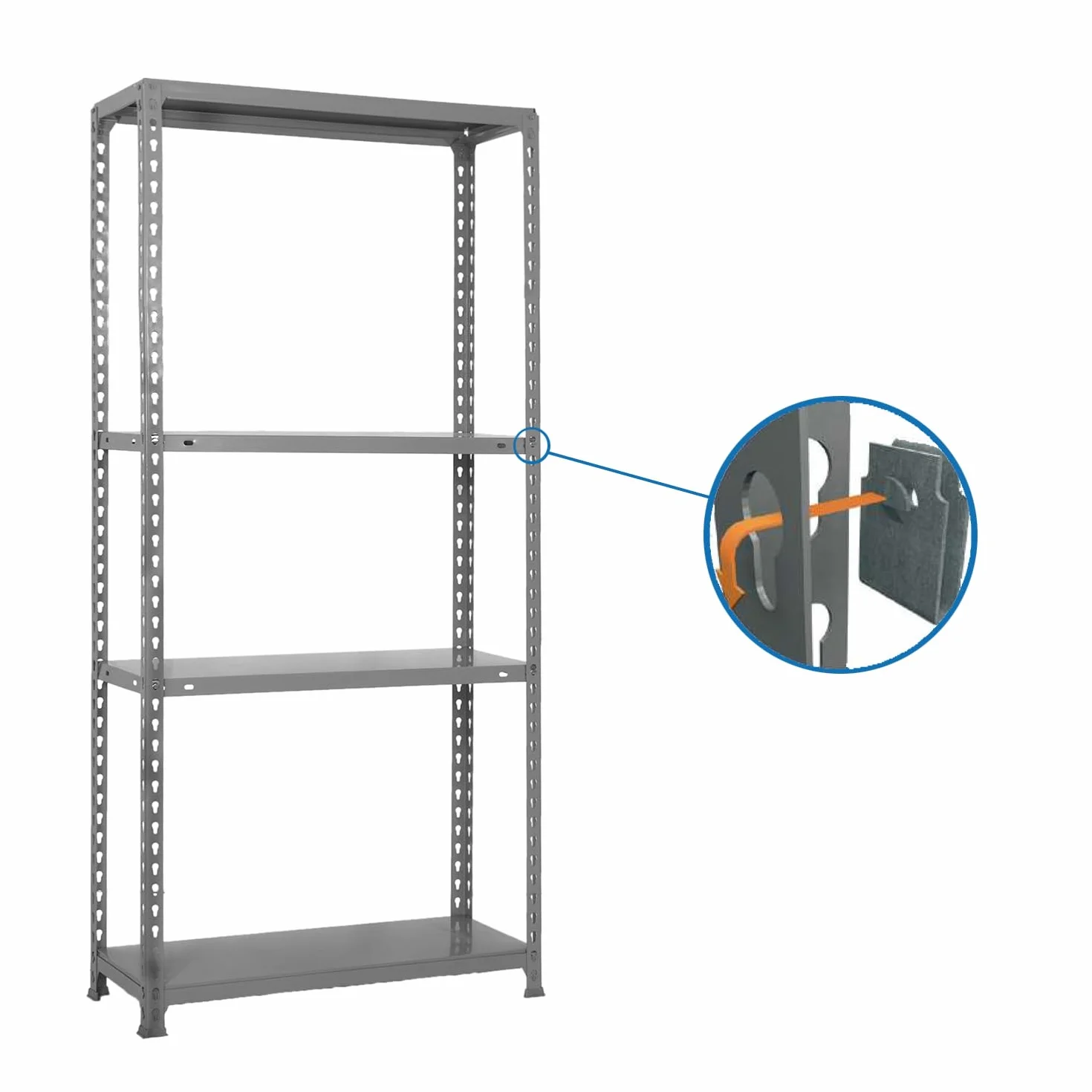 Simon Rack Estantería Metálica, 90x100x40 cm, 3 Alturas, Bandeja Metal, 70 kg de Punto Flexión, Estanterías Almacenaje, Blanco - Ecoclick