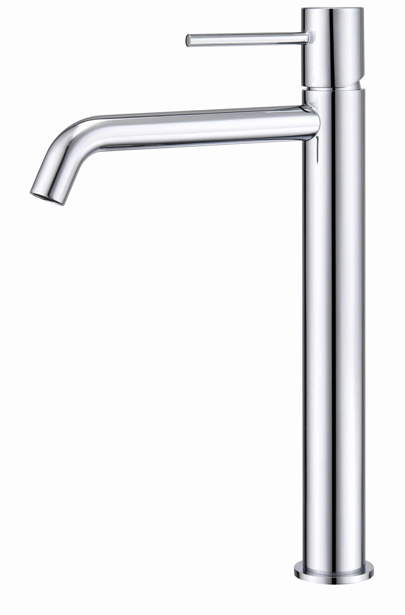 IMEX - Grifo Lavabo Cromado Caño Alto | Grifo Baño Mezclador Agua Fría y Caliente | Grifería Monomando Efecto Cascada con Caño de Latón y Ahorro de Agua | Serie Monza | Color Cromado