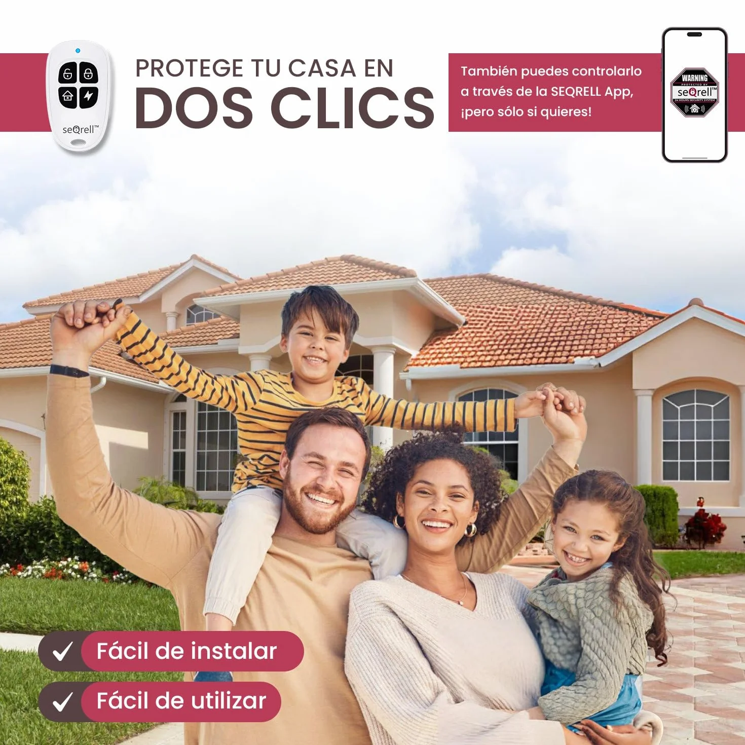 Kit Alarma Casa con Aviso al Movil, Sistema de Alarma para Casa WiFi y 4G gsm sin cuotas con Pantalla Táctil 4.3” y Batería de 1500 mAh, Aplicación Tuya Smart Life, Alexa, SQ4324C