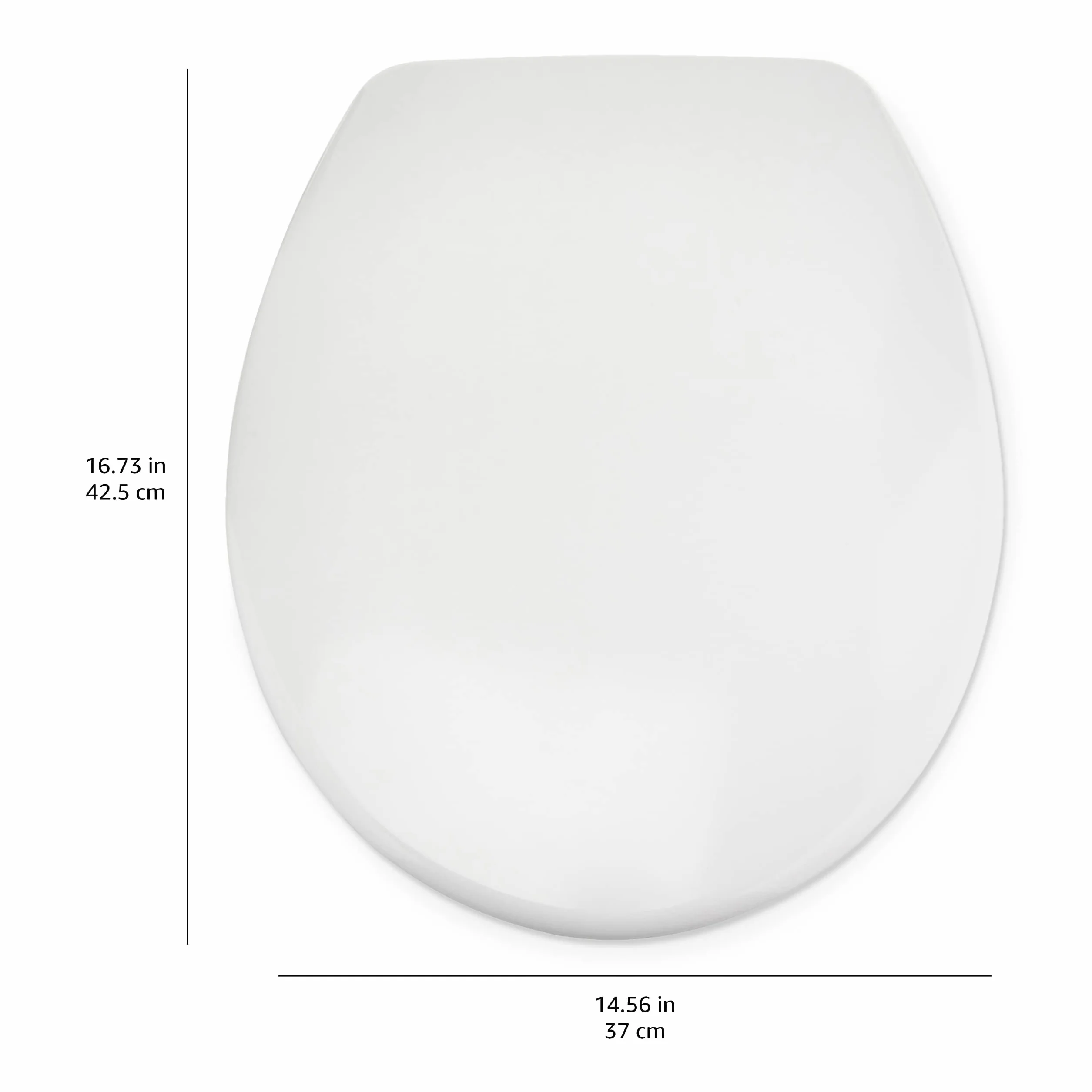 Amazon Basics Ovalado Asiento de inodoro de cierre suave, liberación rápida, urea, 37 x 42.5 cm, Blanco