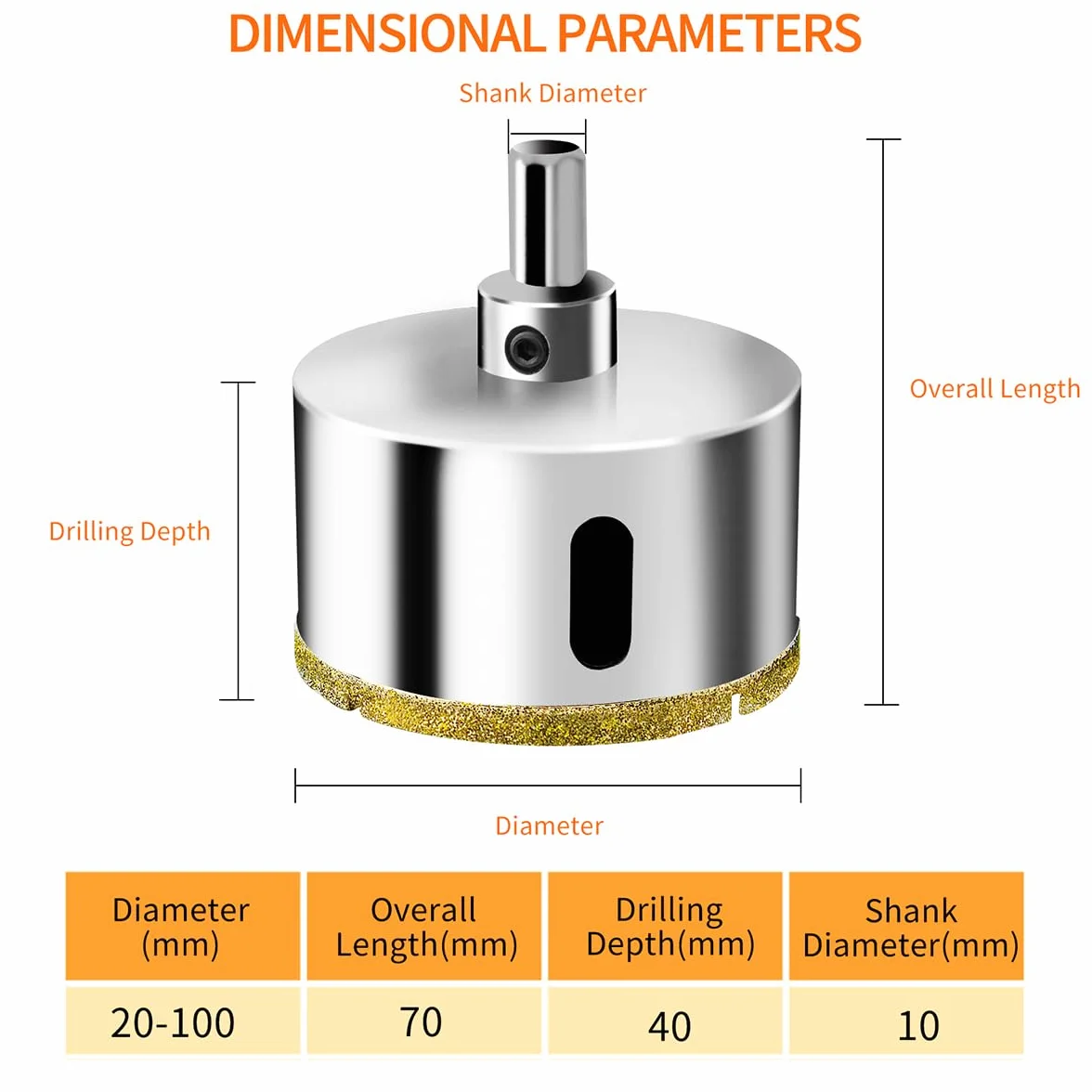 Meccion 35mm Sierra Perforadora de Diamante con Broca de Centro Piloto, Broca de Diamante para Azulejos, Porcelana, Vidrio, Mármol, Cerámica