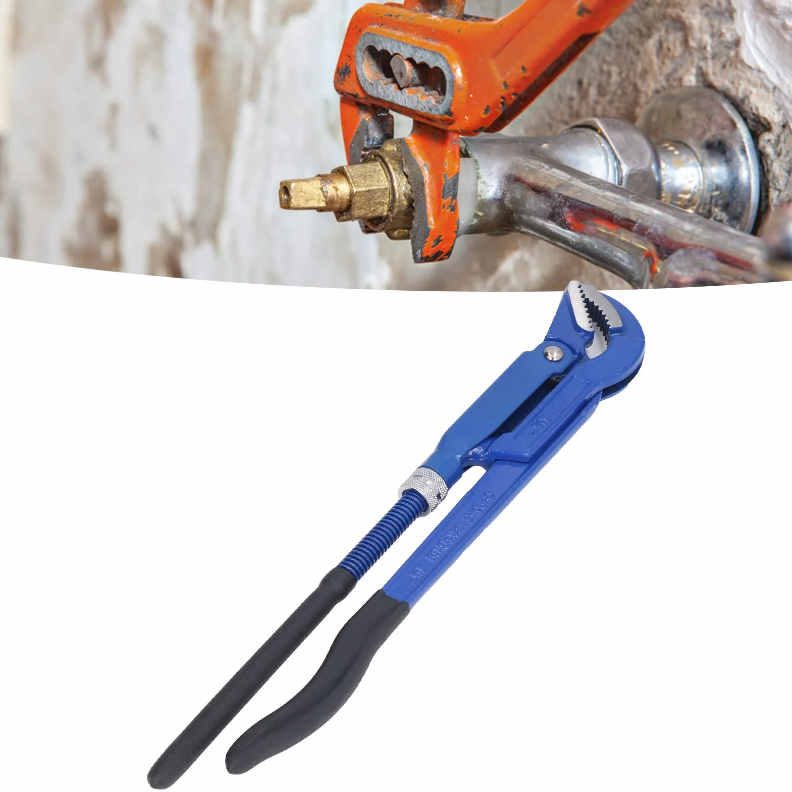 Llave de Tubo, Alicates Universales Métricos de Punta Doblada de 45° Llave Sueca de Acero de Alto Carbono para Abrazadera de Plomería de Baño(1.5 inches),Alicates y herramientas de sujeción