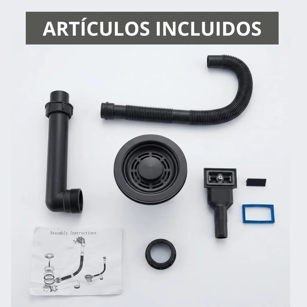 AZERODESIGN-Fregadero-Fregadero cocina-Fregadero cocina 1 seno-Fregaderos modernos para cocina-Fregadero sobre encimera-Fregadero bajo encimera-Fregaderos modernos (NEGRO MATE, 440 X 440 MM)