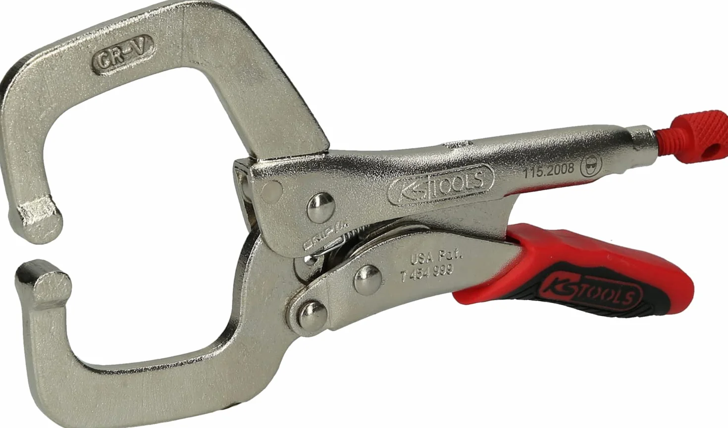 KS Tools 115.2008 Pinza de presión para soldadura con palanca de liberación rápida, 165 mm