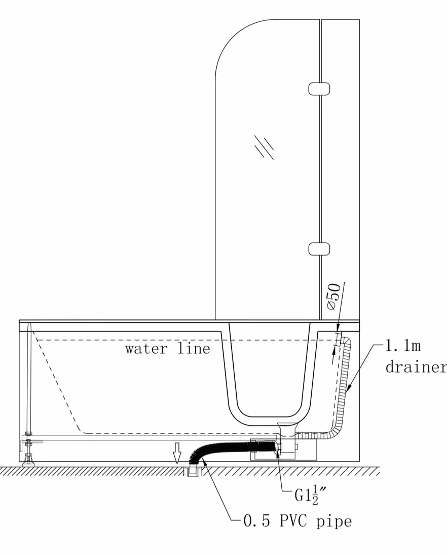 Sanotechnik Bañera independiente con puerta HAITI - Blanco, Acrílico, 170 x 76 x 61 cm, Moderna, Alcova, 256 litros, Brillante