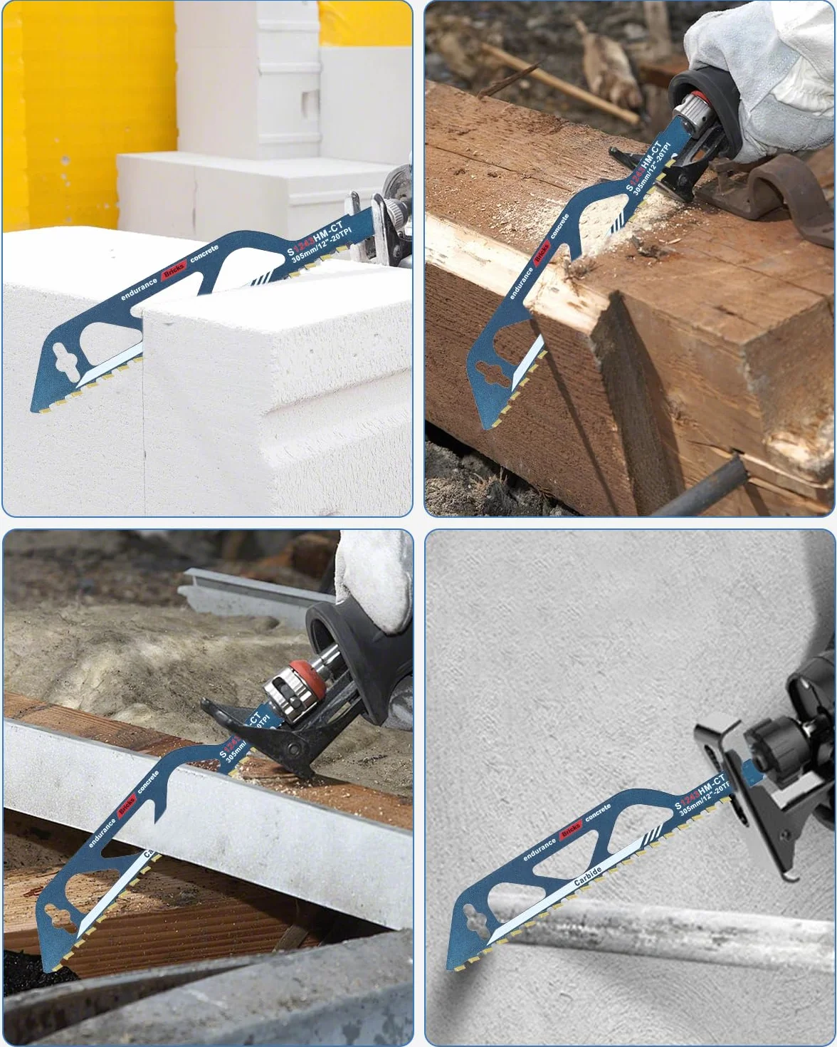 Hojas de Sierra Sable 305mm S1243HM para Metal Madera Hormigón