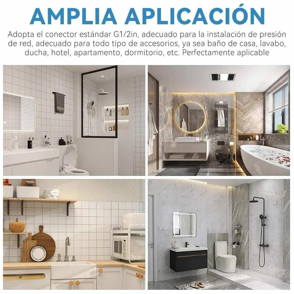 Válvula mezcladora de ducha, grifo de ducha G1/2 pulgadas, válvula de cuerpo de baño, válvula de ángulo en T multifuncional, kit de grifo de ducha, sistema de mango de ducha