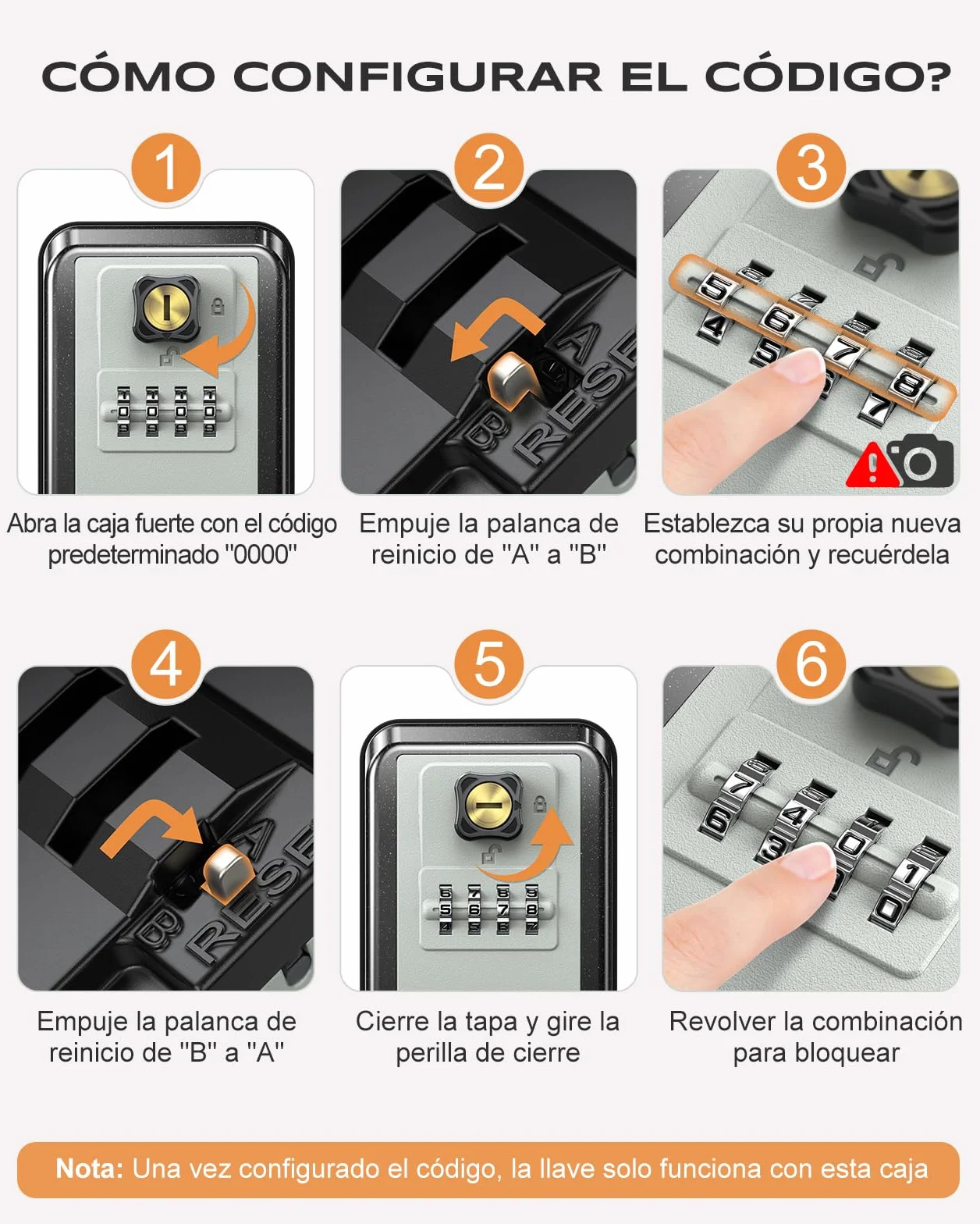 Mohard Cajetin Llaves con Codigo, Caja Llaves Pared de Seguridad con Llave Reconfigurable y Combinación de 4 Dígitos, Caja Fuerte Llaves Exterior Impermeable & Gran Capacidad para Hogar Oficina Garaje