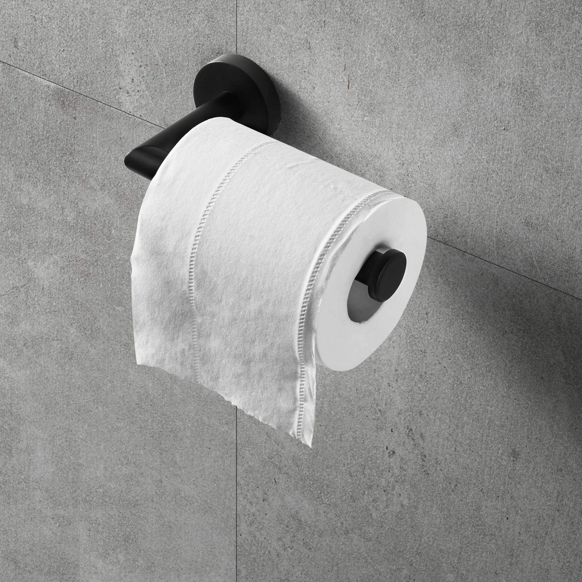 HITSLAM Portarrollos Papel Higiénico Acero Inoxidable Negro Mate Montado en Pared