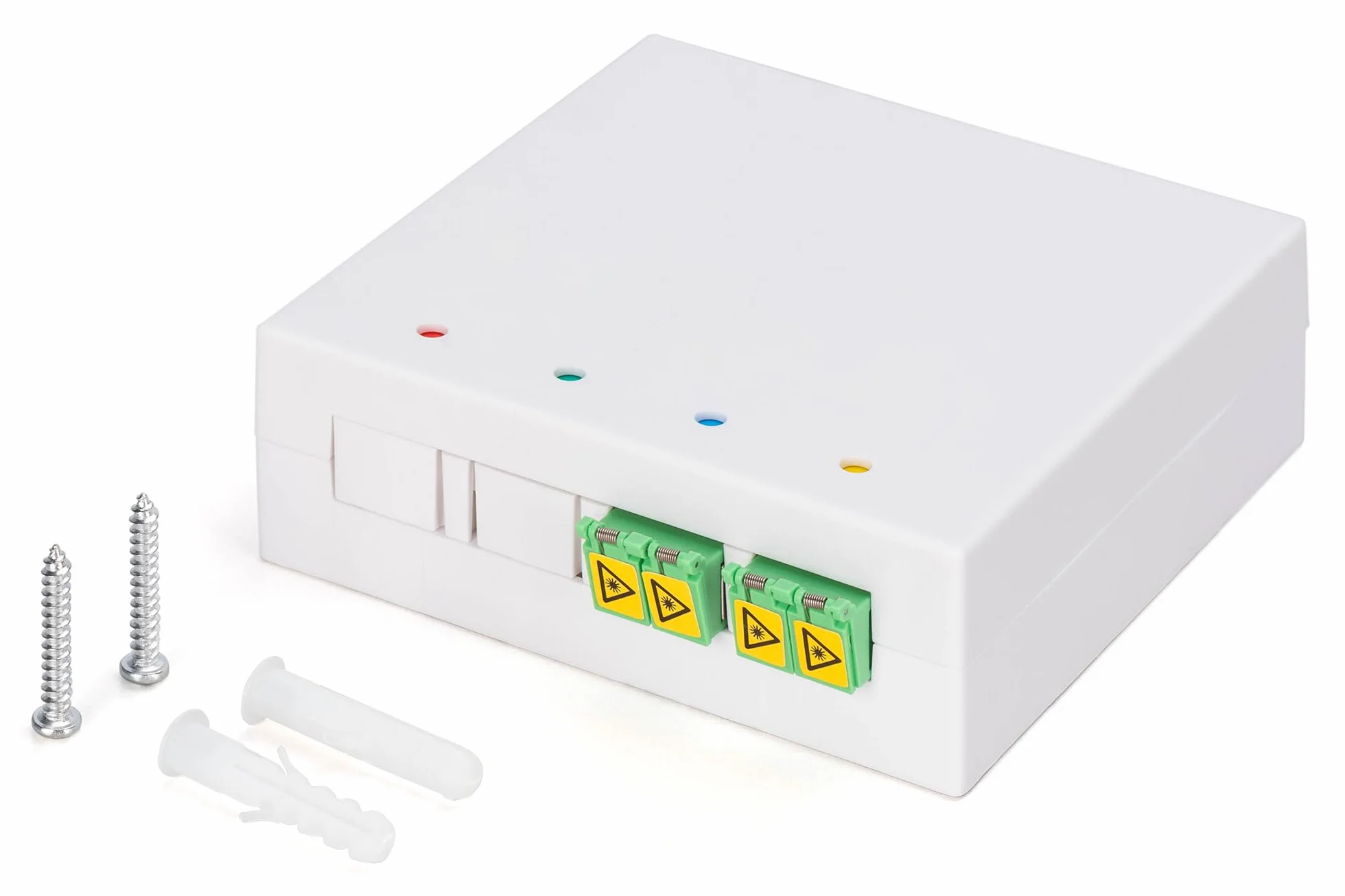 DIGITUS FTTH Caja Fibra Óptica Monomodo 2X LC/APC Dúplex IP45 Blanco