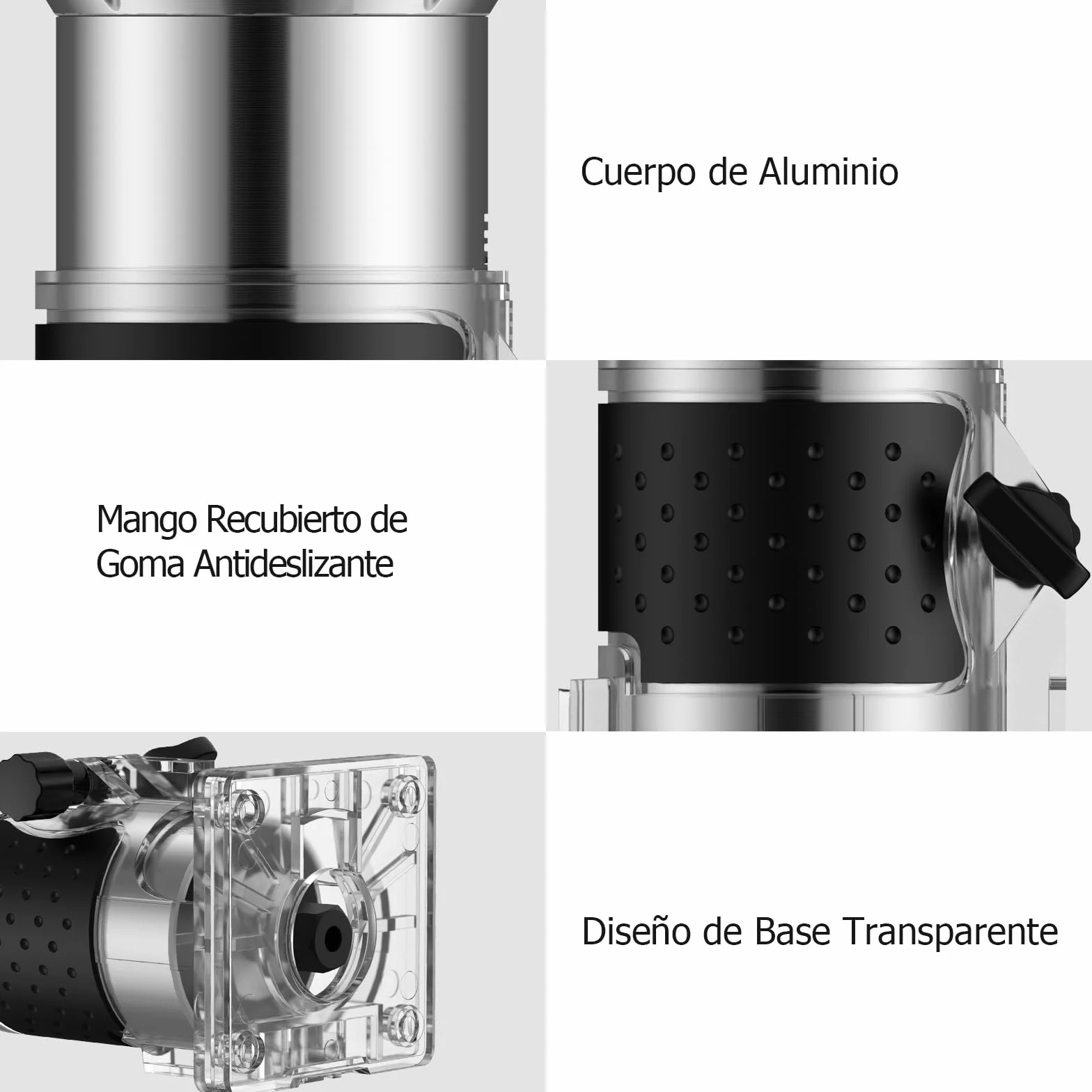 JiGiU Fresadora de Madera 800W Rebajadora Eléctrica 6.35mm(1/4 pulgada) 30000r/min con Función de Control de Velocidad para Ranurado Rectificadora con 15piezas Fresas