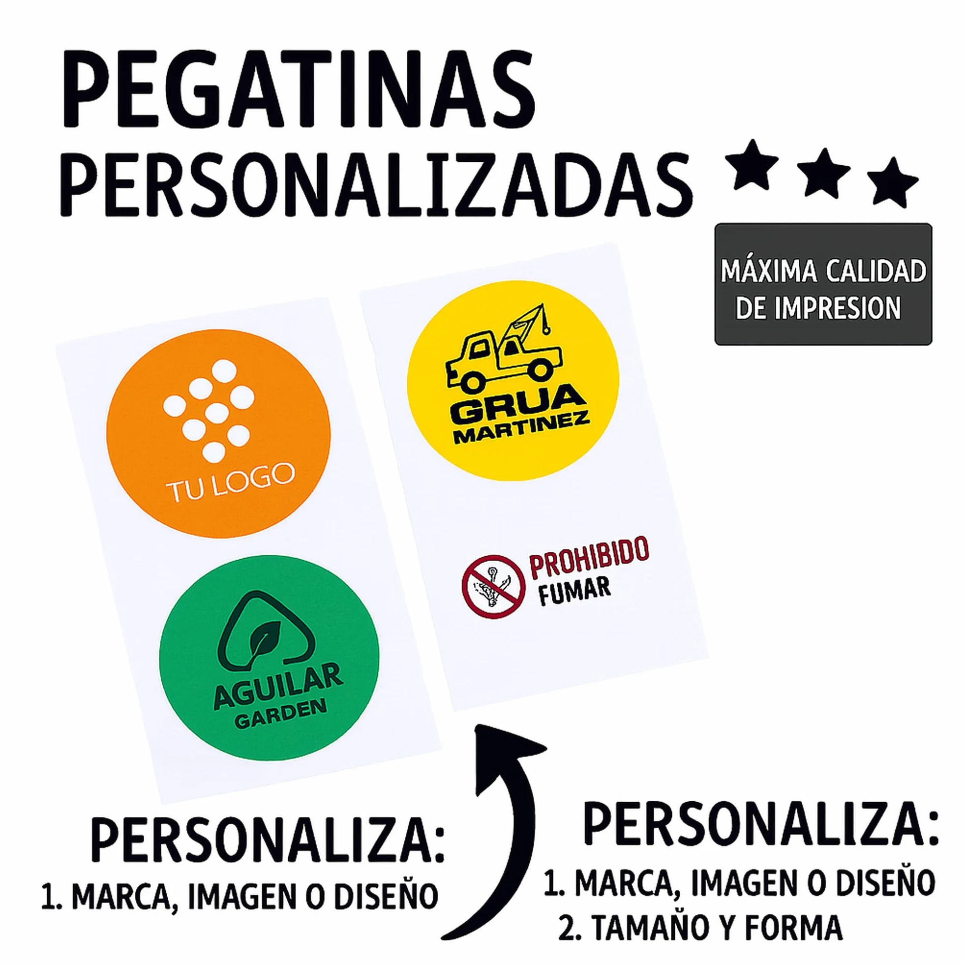 Pegatinas Personalizadas Multiusos 100 Stickers Redonda para Regalos, Eventos, Logo, Libros, Packaging