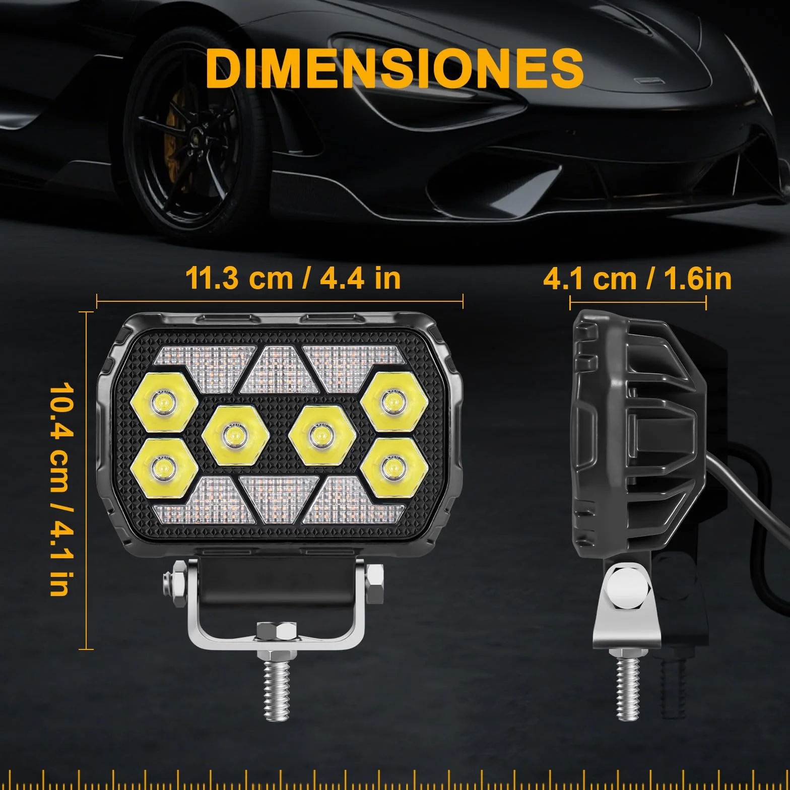 antom 2 focos led 12v 168W 9-60V 18000 lumenes faros led tractor IP68 impermeable 4,5 pulgadas luz auxiliar para excavadoras, tractores, remolques, ATV, entusiastas del outdoor