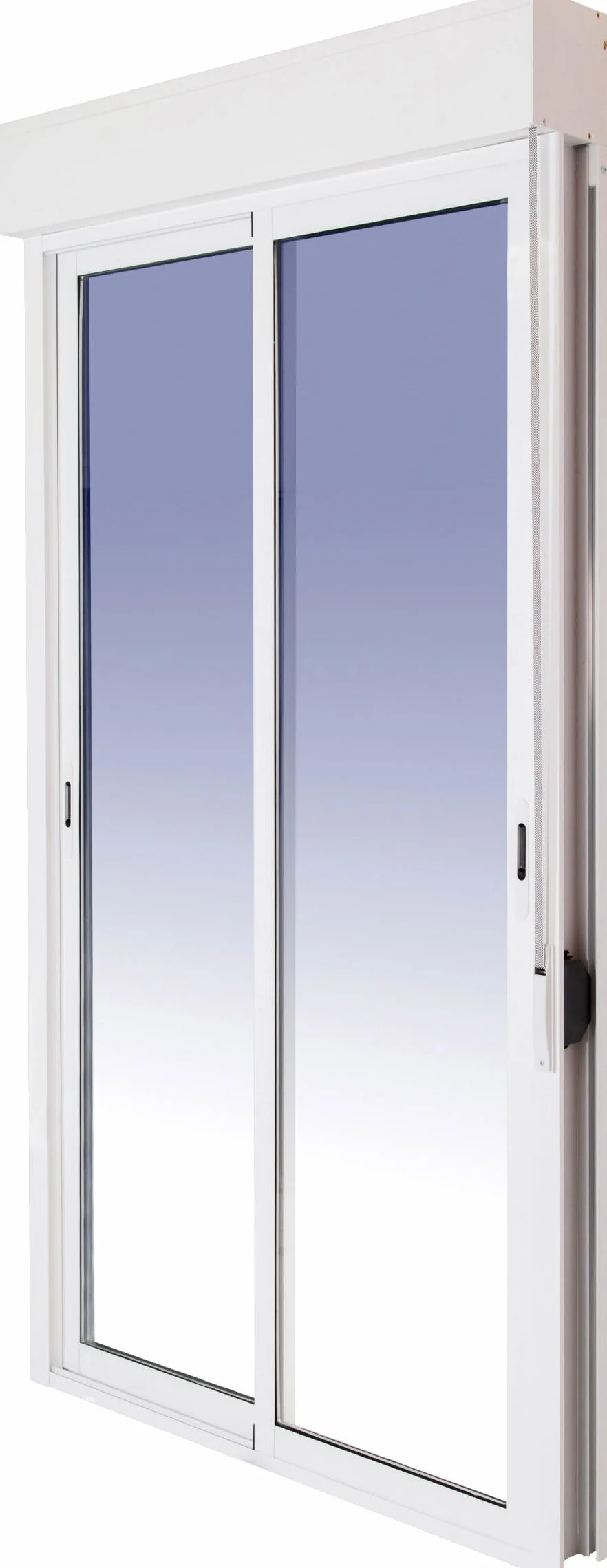 Ventanastock Balconera Aluminio Corredera Con Persiana (PVC) 1400×2185 2 hojas (marco y cajón persiana en kit)