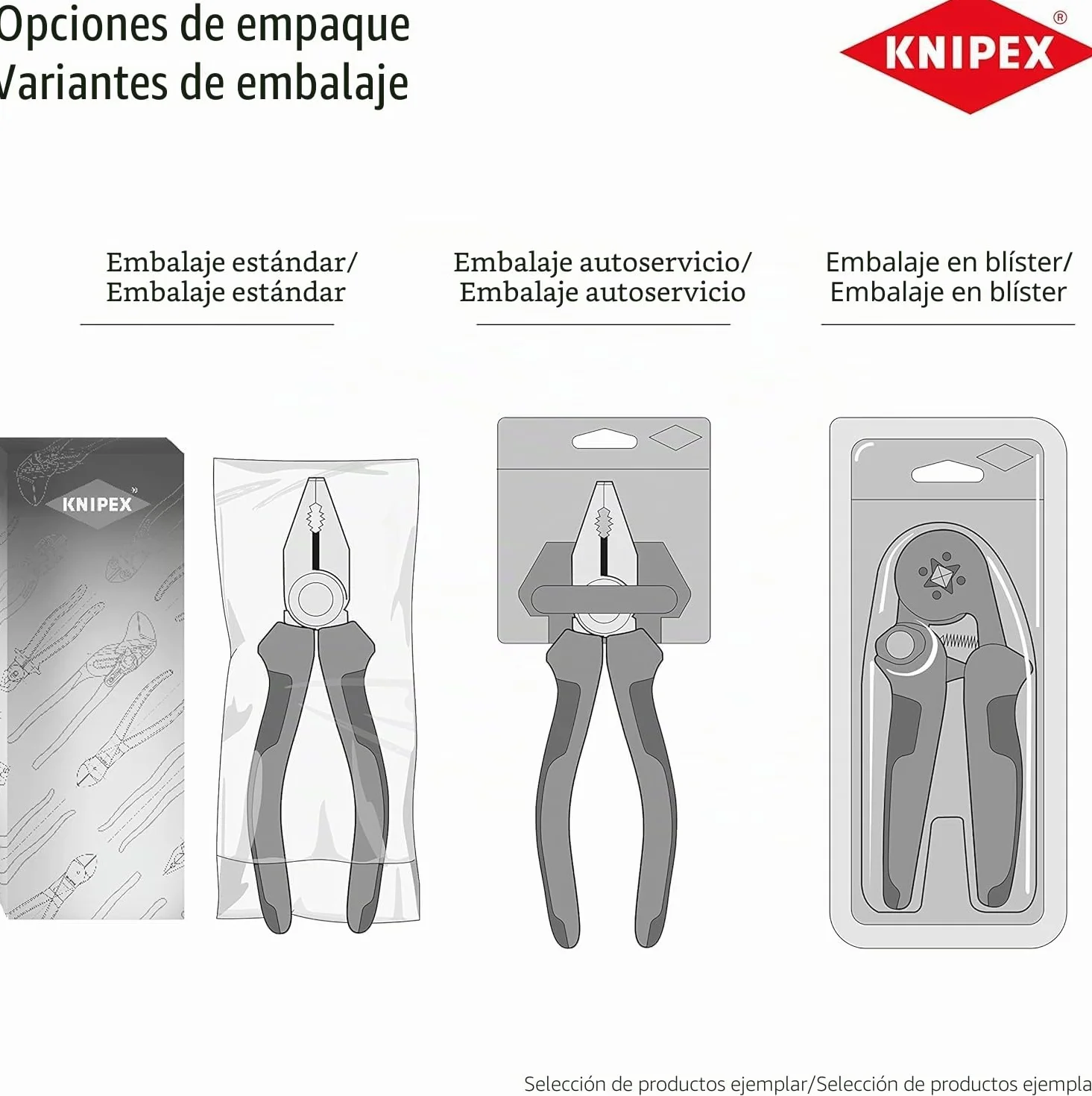 KNIPEX Alicate universal en punta con cartulinas autoservicio cromado con mangos confort 145 mm, 08 25 145 SB