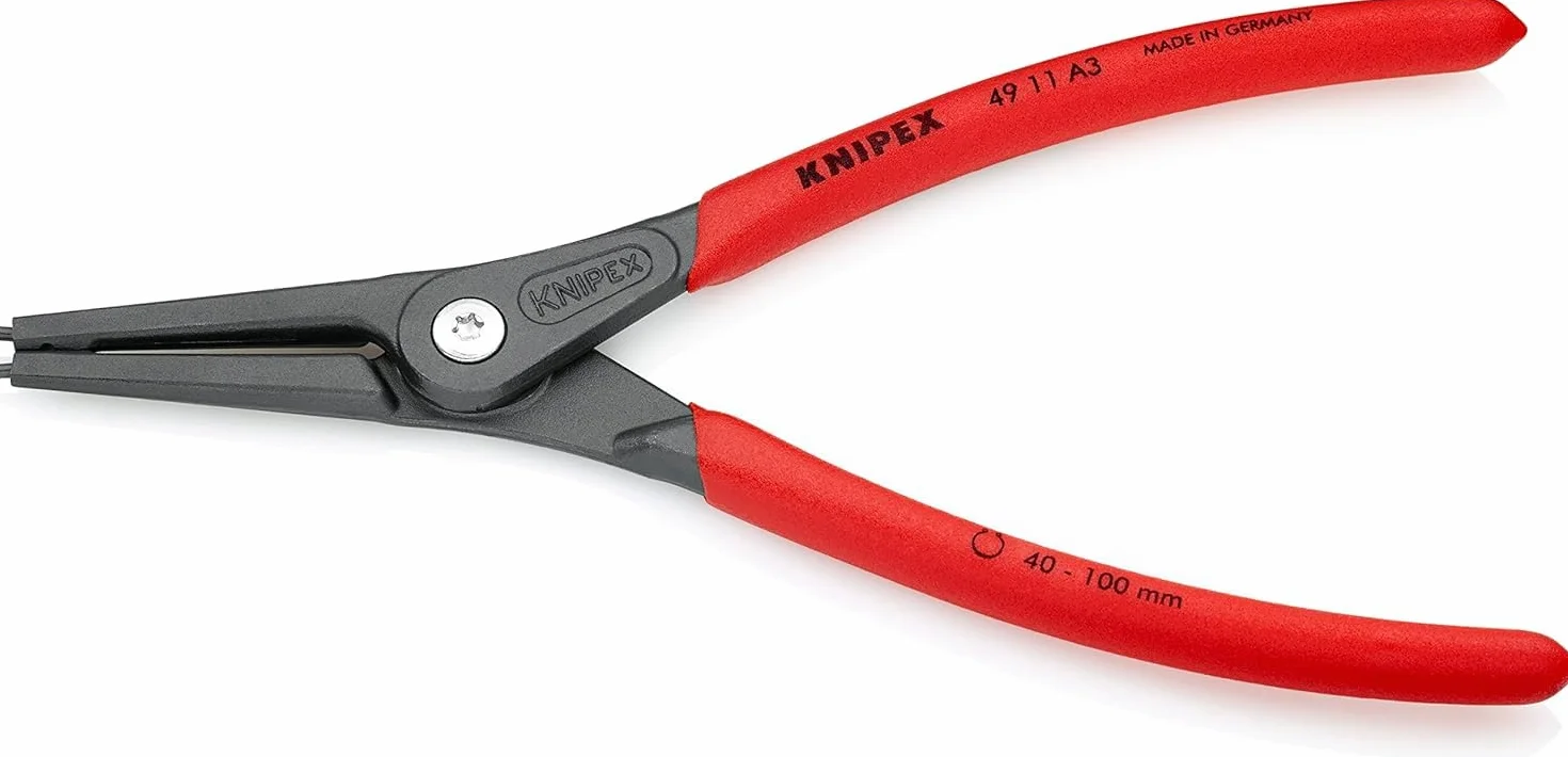 KNIPEX Alicate de precisión para arandelas para arandelas exteriores de ejes Mangos plasticos por inmersión, 49 11 A3