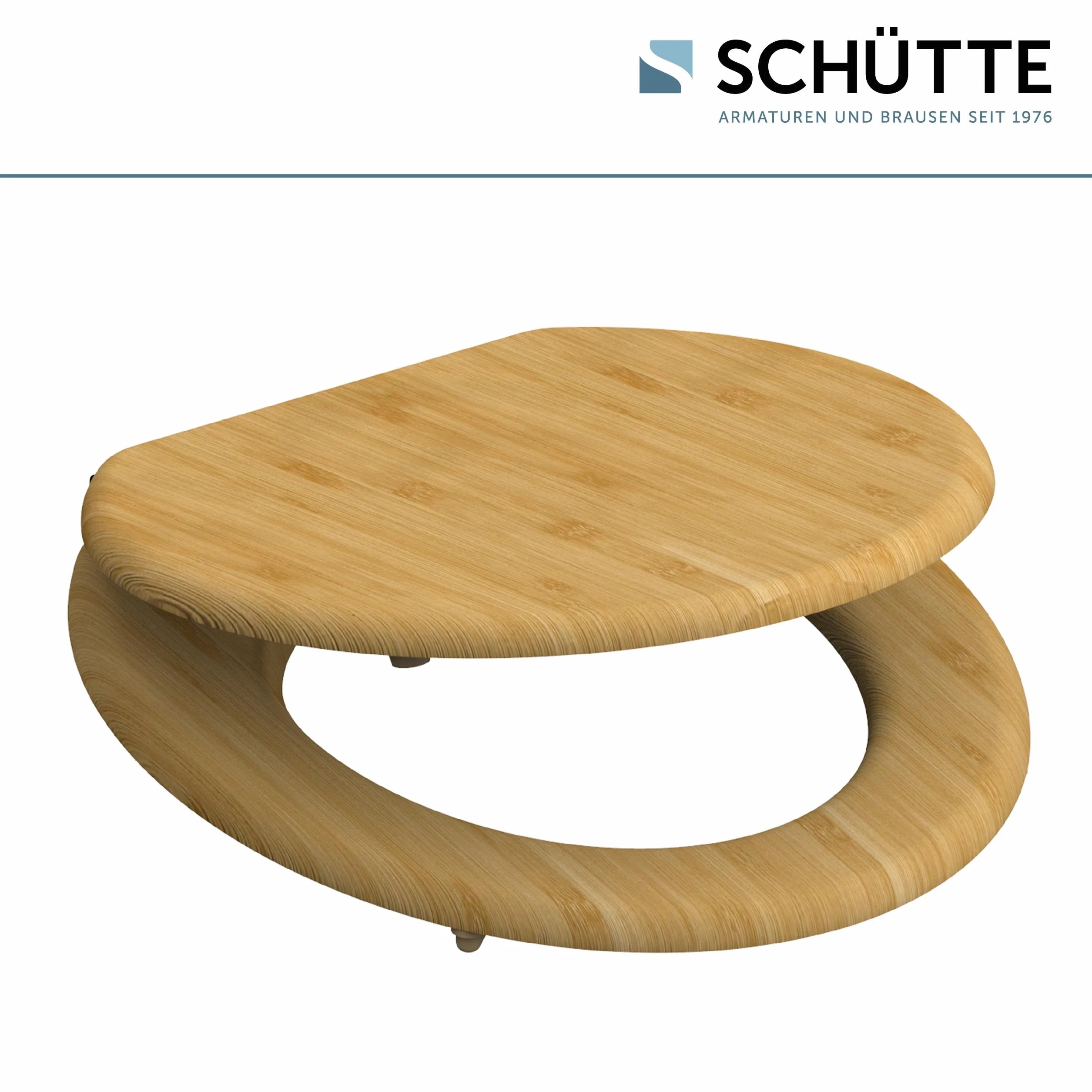 Schütte 81001-A Bambú Sólido Tapa Sostenible Madera Fabricado Adecuado para Todos los Estándares Carga Máxima Asiento Inodoro 150kg