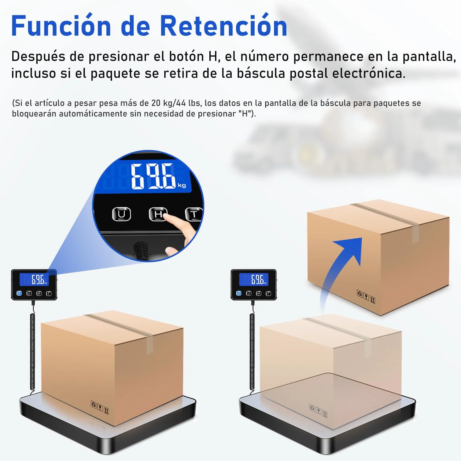 Bascula Industrial 200 kg / 10 g con Pantalla LCD para Equipaje y Almacén