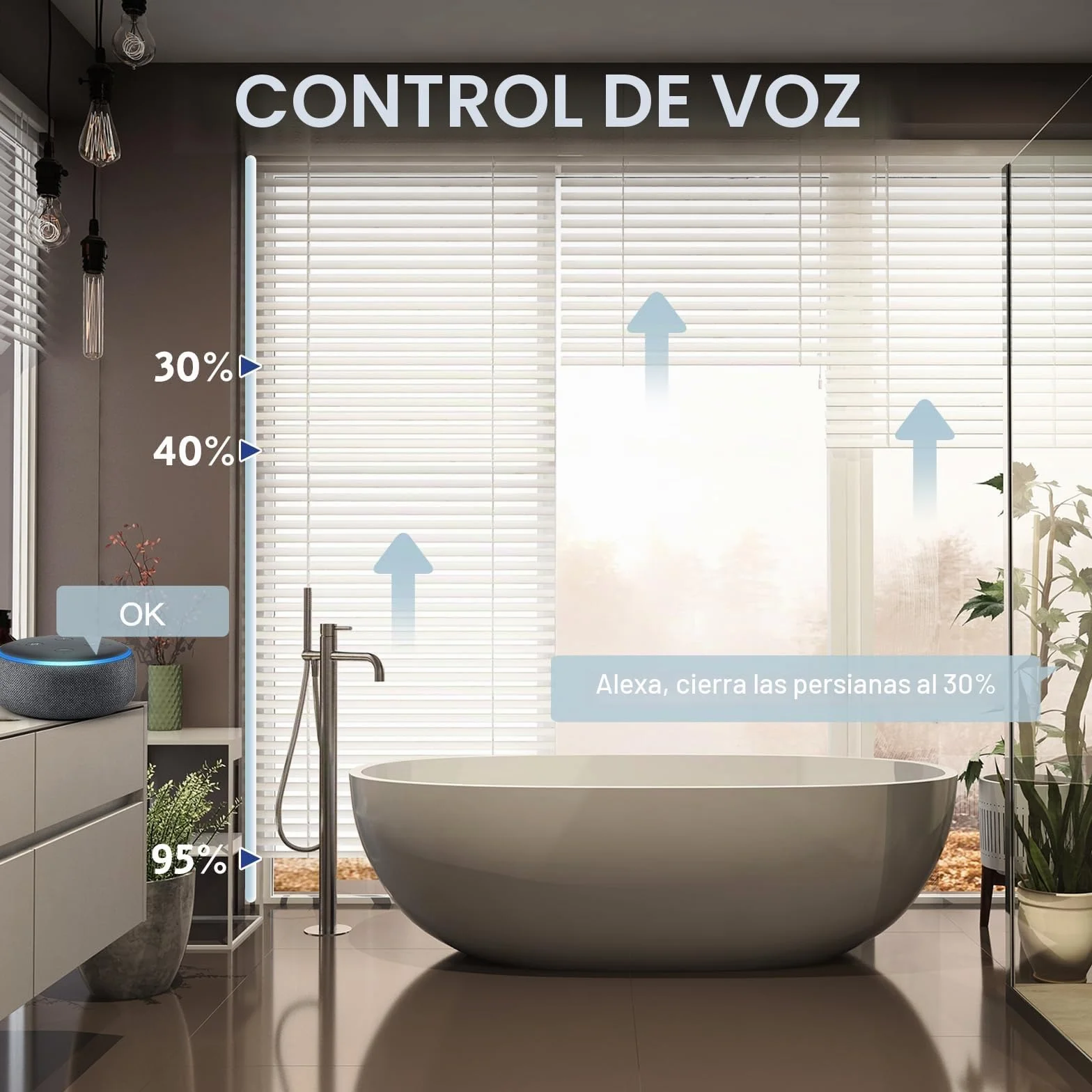 BSEED Interruptor Persiana WiFi,interruptores tactil empotrado,Inteligente Control de Porcentaje,Panel de Cristal,Control Remoto,Requiere Cable Neutro,86mm Blanco
