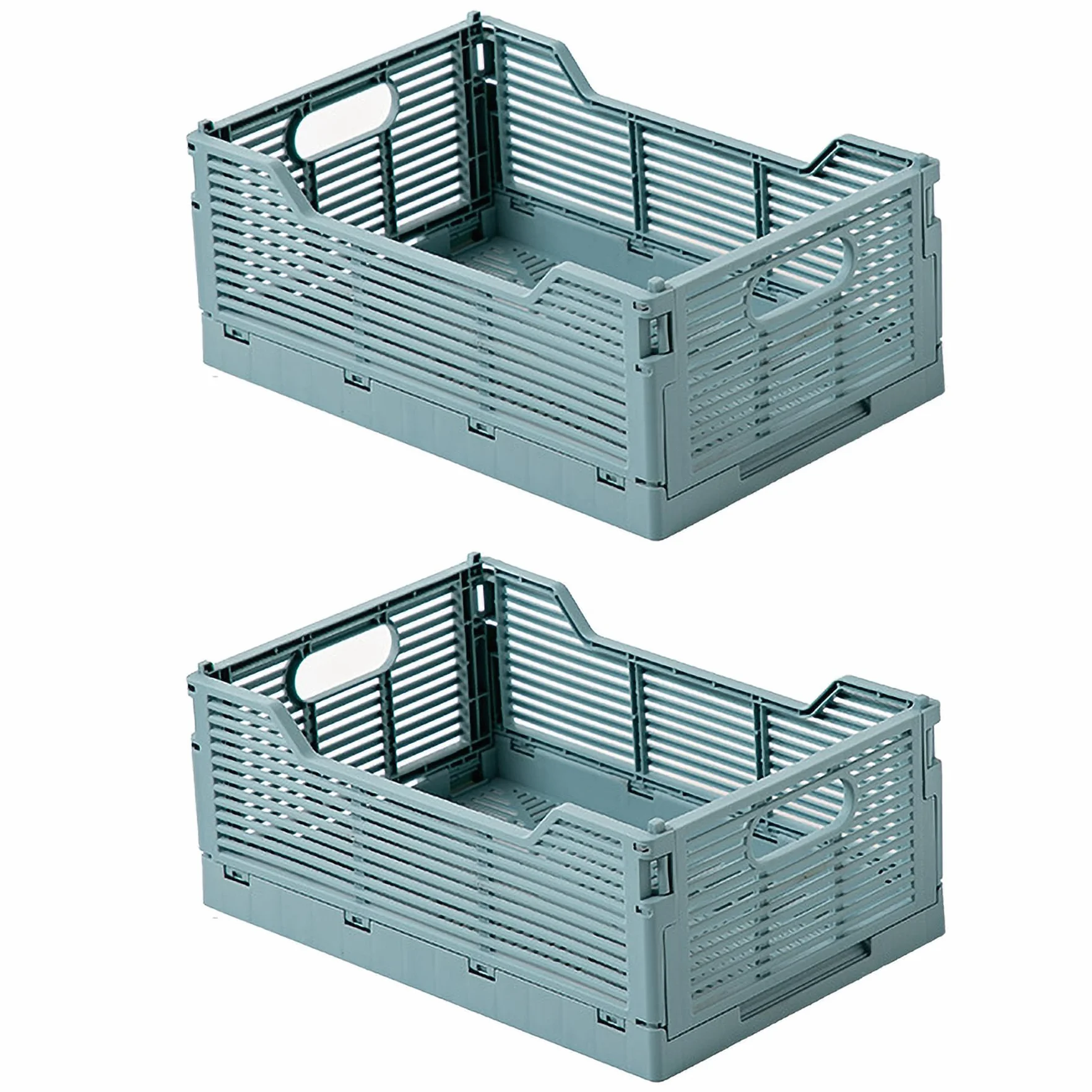 Spesh Cajas de almacenamiento plegables apilables 30 x 20 x 12 cm azul