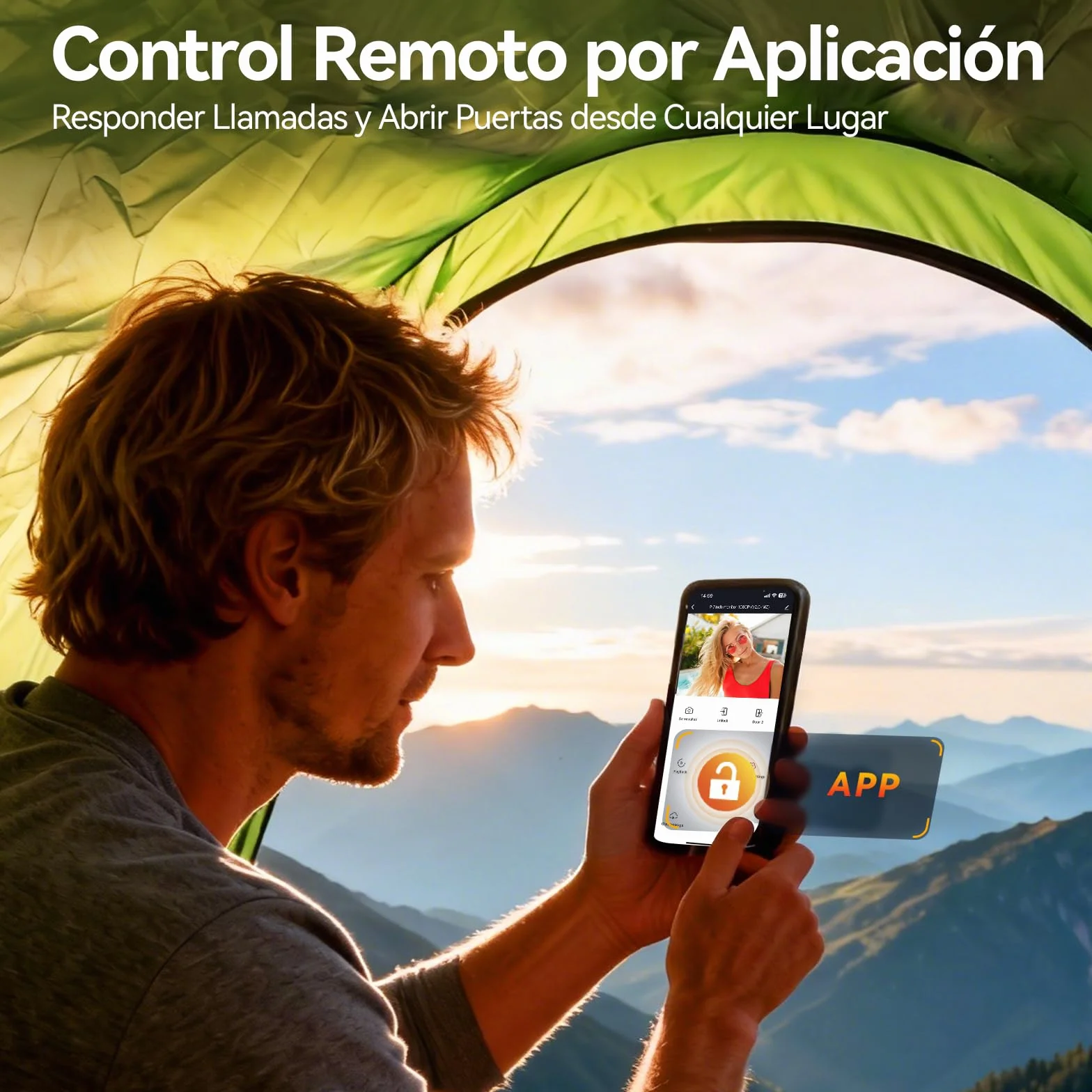 TMEZON Videoportero WiFi 2 Hilos,Sistema de Intercomunicación con 7'' Monitor Táctil a Color,Timbre Metálico de 1080P con Cámara,detección de Movimiento Humano,Desbloqueo en Remoto,para 2 familias