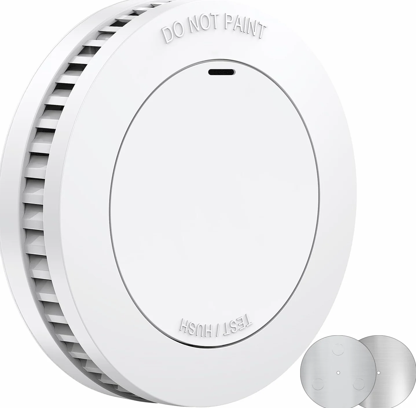 Detector de Humo de 10 años con Soporte magnético, Detector de Incendios sin LED Parpadeante, Alarma Audible de 85 dB, función de Silencio, pequeña Alarma de Incendio Blanco, EN14604
