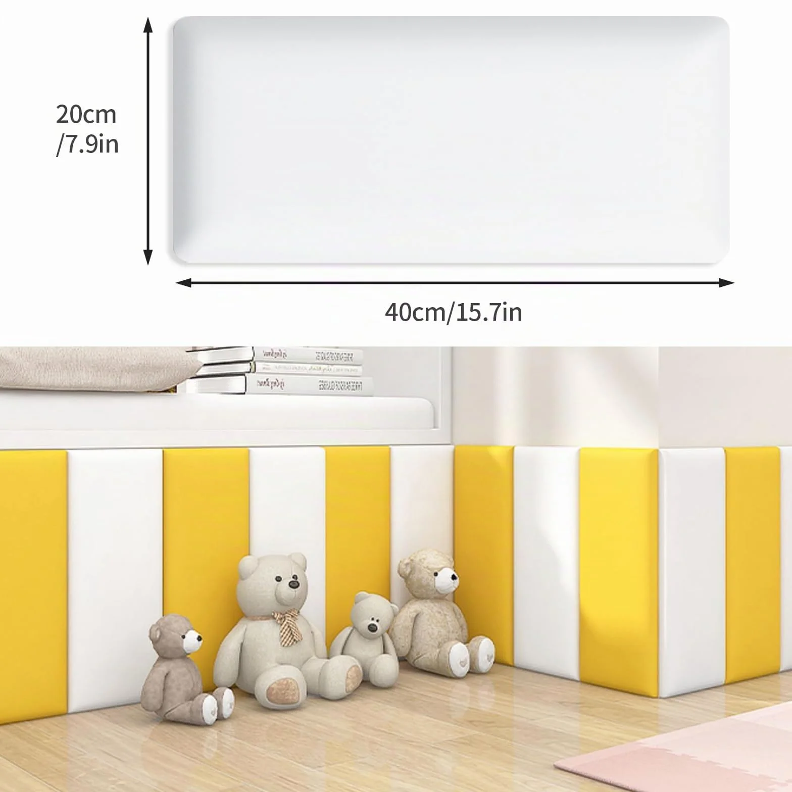 Paneles de pared 3D, paquete suave anticolisión, paquete suave para guardería, pegatinas de pared, paquete suave de tatami, paquete suave de pared de fondo para habitación infantil (blanco-4 unidades)