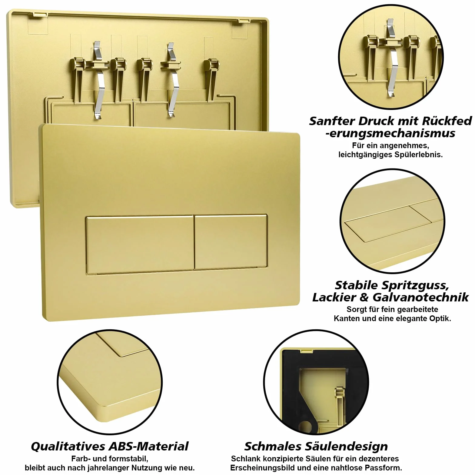 Placa de descarga WC de doble descarga, placa de accionamiento compatible con GEBERIT SIGMA01 UP300/320, placa de repuesto 115.770.11.5, oro