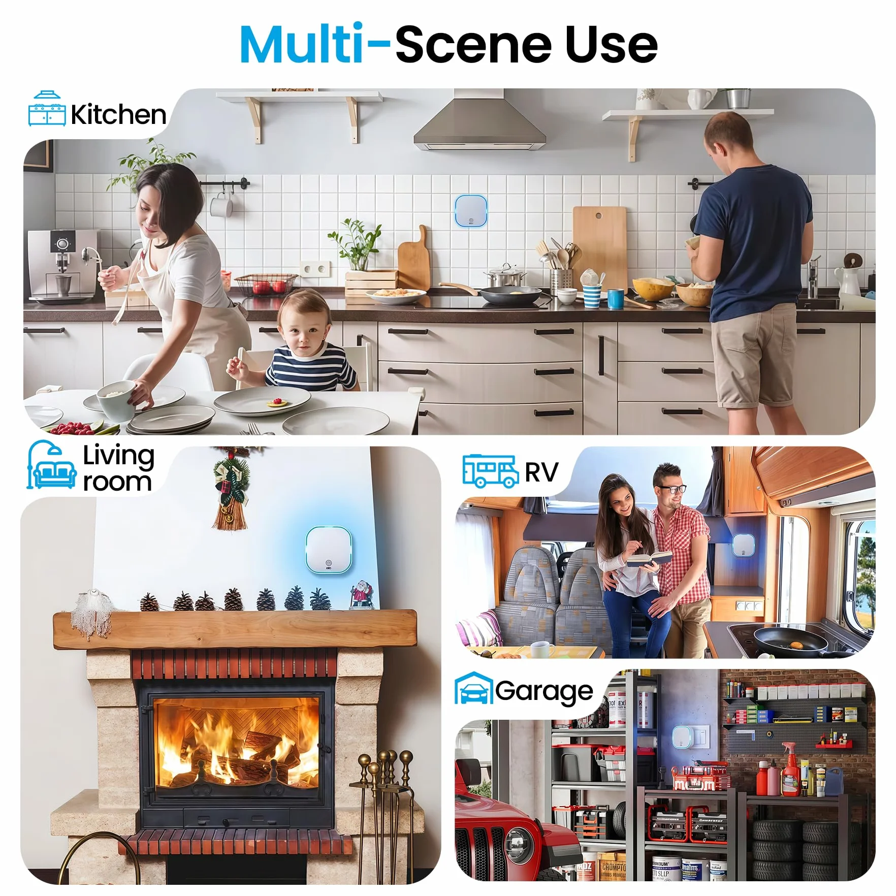 BoundlessBrothers Detector de Gas WiFi para Enchufe, Alarma de Gas Doméstica según EN 50194, Detector de Gas Plug-in con App Tuya Smart, WiFi 2,4 GHz, para Gas Natural, Metano, Propano, Butano