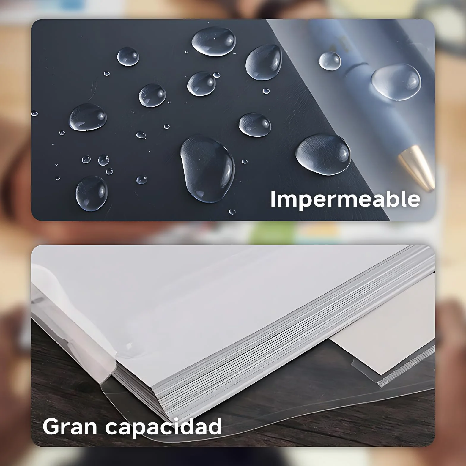 Carpeta Fundas Plastico A4 30 PCS Carpetas Transparentes con Cierre de Gancho y Bucle Portafolios 11 Agujeros