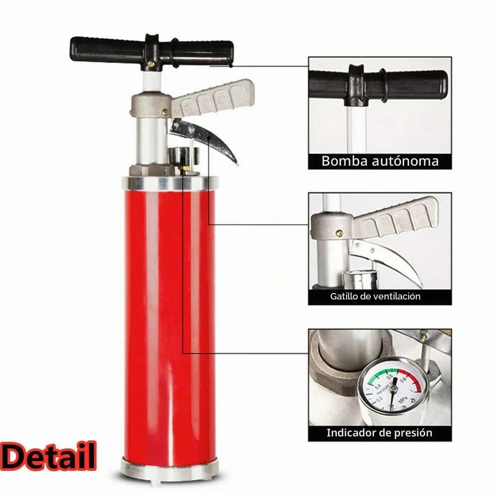 Desatascador de desagüe bomba de aire multifuncional bomba de limpieza pistón de desagüe, bomba de limpieza para diámetro de tubo 30 - 130 mm