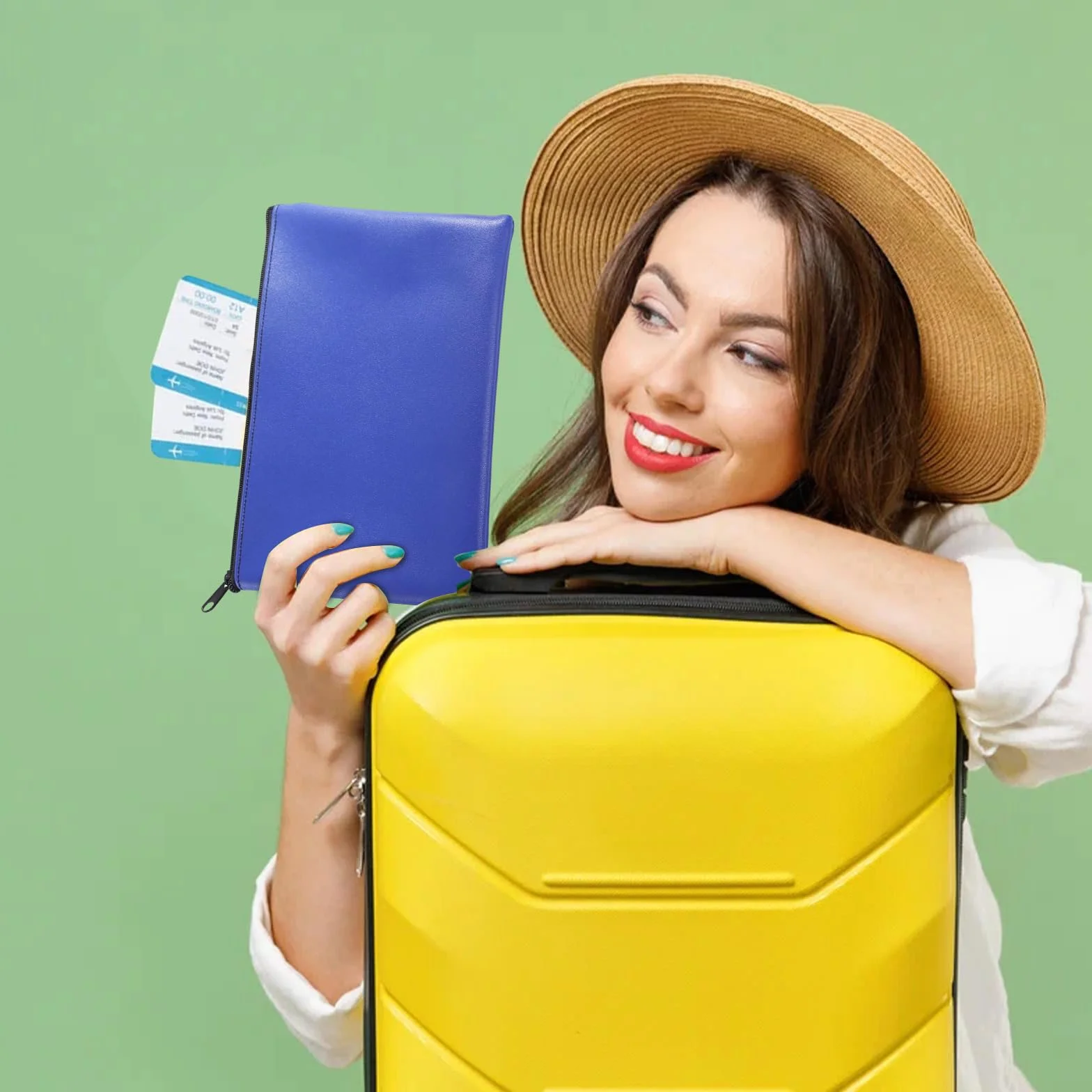 Bolsa para Billetes Impermeable PU 27x15 cm con Cremallera 3 Piezas