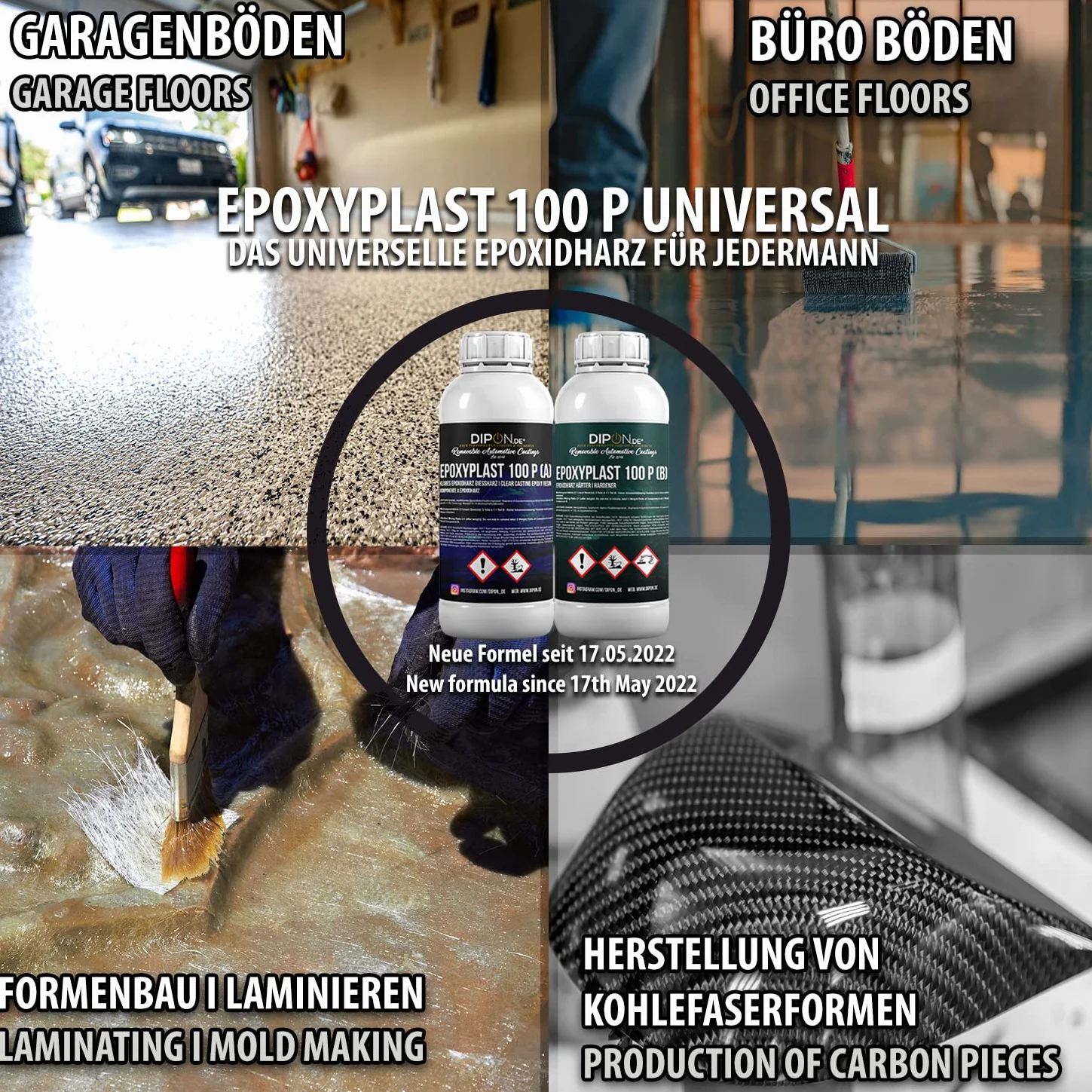 12,0 kg Resina epoxi 2 K EP Madera Cristal Transparente Resina para laminar Cellpack – Resina de epoxy para GFK mesa suelo Terra Acuario Formas Diseño UV Estable