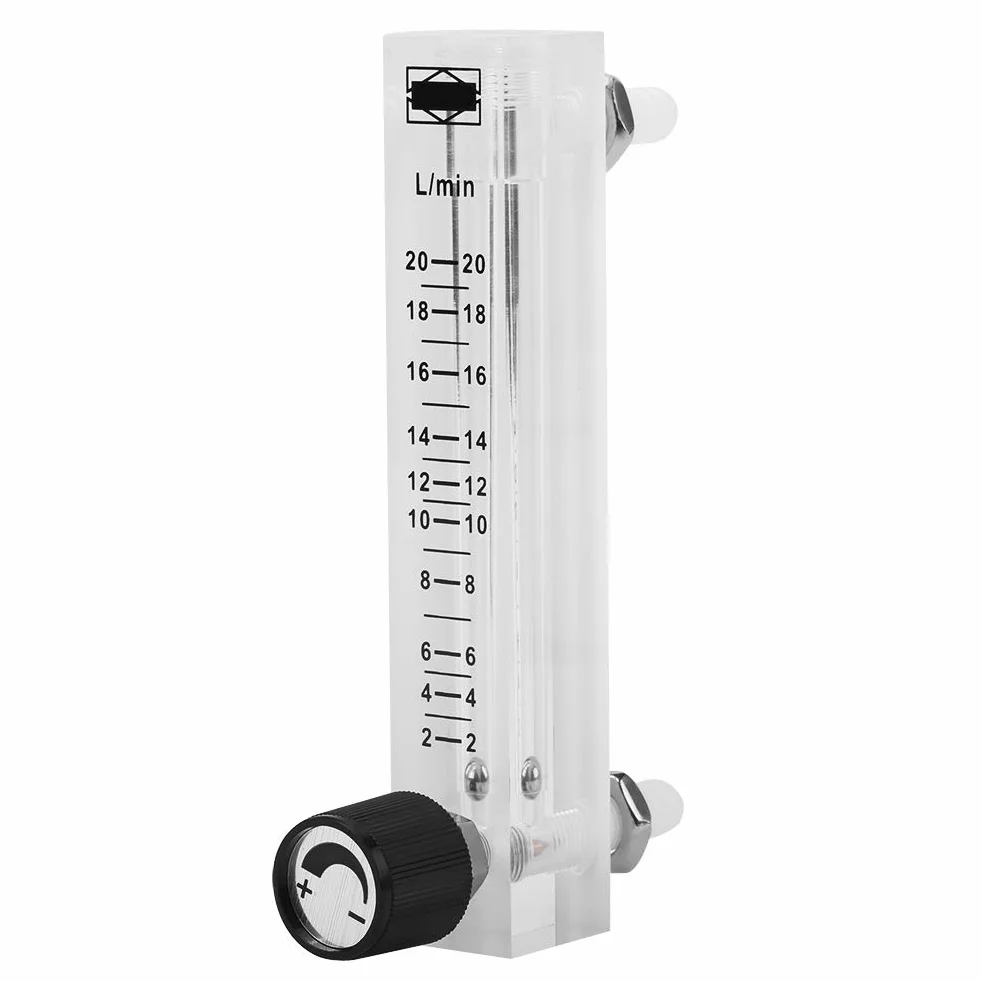 Caudalímetro de gas caudalímetro de 2-20LPM con válvula de control ajustable para oxígeno aire gas