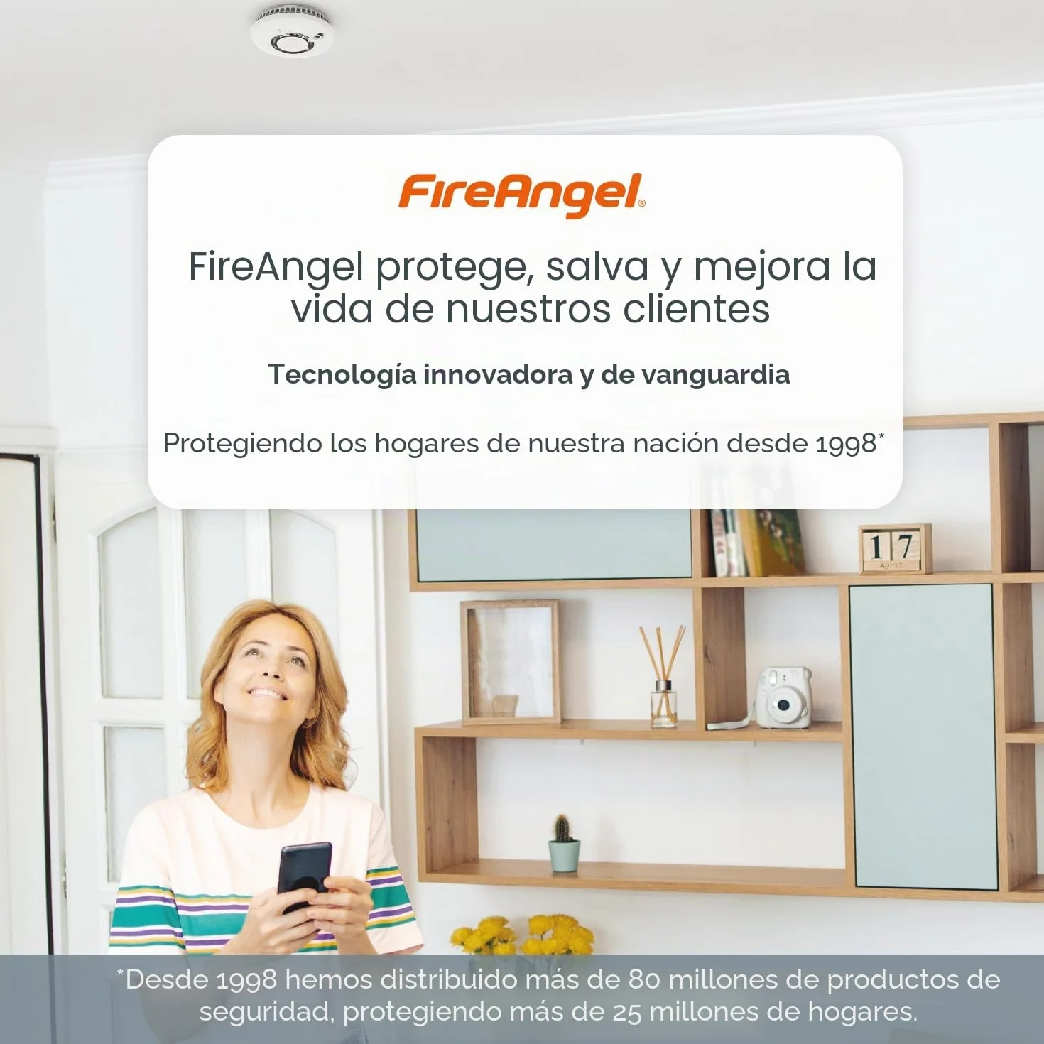 FireAngel Detector de Monóxido de Carbono con Sensor – Alarma de CO Portátil para Hogar y Vacaciones - Monitorea Monóxido Carbono - FA3313, Blanco