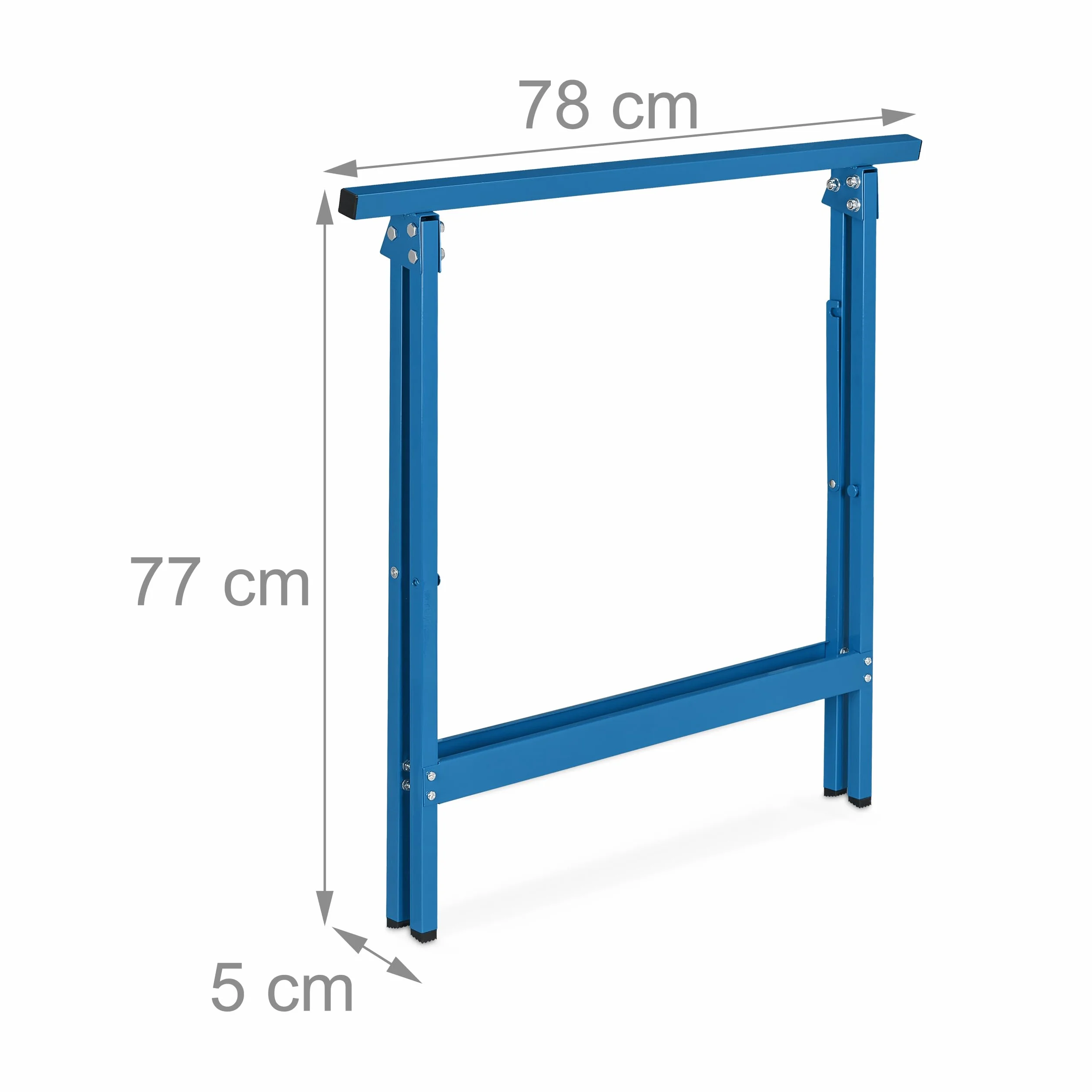 Relaxdays Arbeitsbock 2er Blau Caballetes de Trabajo en Set de 2, Plegables, 100 kg, 74 x 78 x 40 cm, Borriquetas de Taller, Pintor, Azul, Acero
