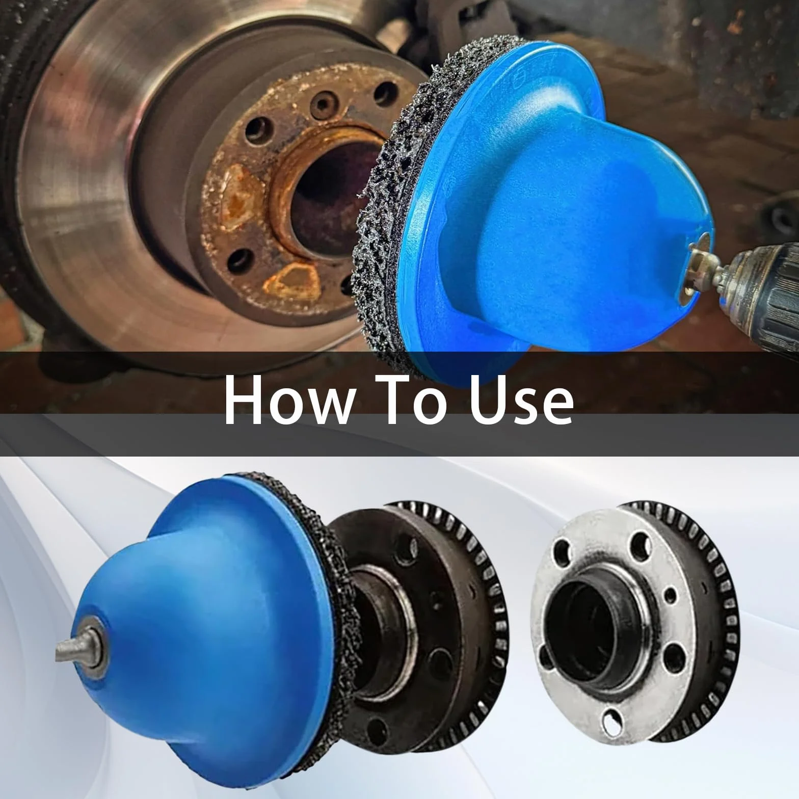 Rectificadora de Cubos de Rueda, 90-150 mm Rectificadora de Cabezal Esférico para Coche Accesorio de Rectificado Multiherramienta con Accionamiento Cuadrado de 1/2"