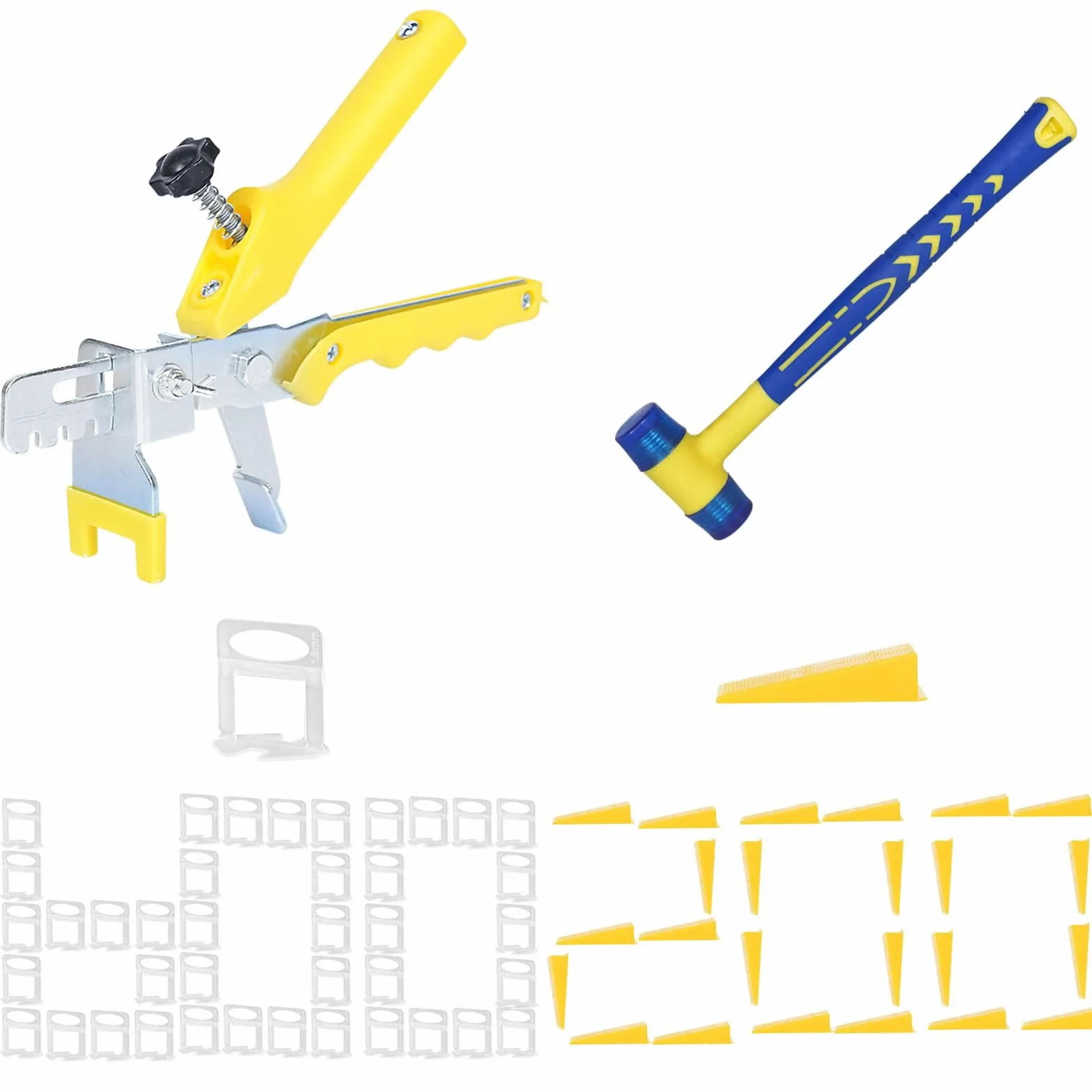 Kit de nivelación de azulejos 1mm 1/32”, 600 separadores + 200 cuñas reutilizables con alicate – Herramienta profesional para cerámica y piedra (600+200+alicate, 1mm)