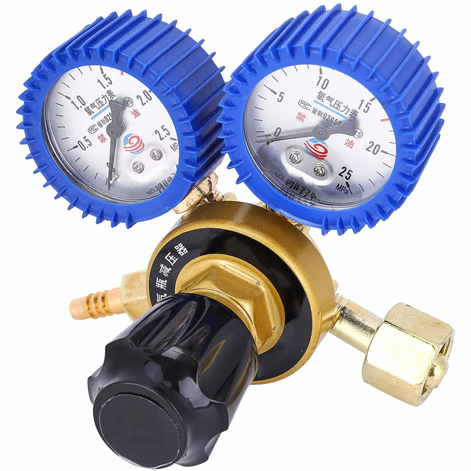 Manómetro de Oxígeno, Cuerpo de Aleación, Regulación de Presión Estable, Reductor de Presión de Gas de Oxígeno con Medidor de 0,4 a 25 MPa para Accesorios de Oxígeno